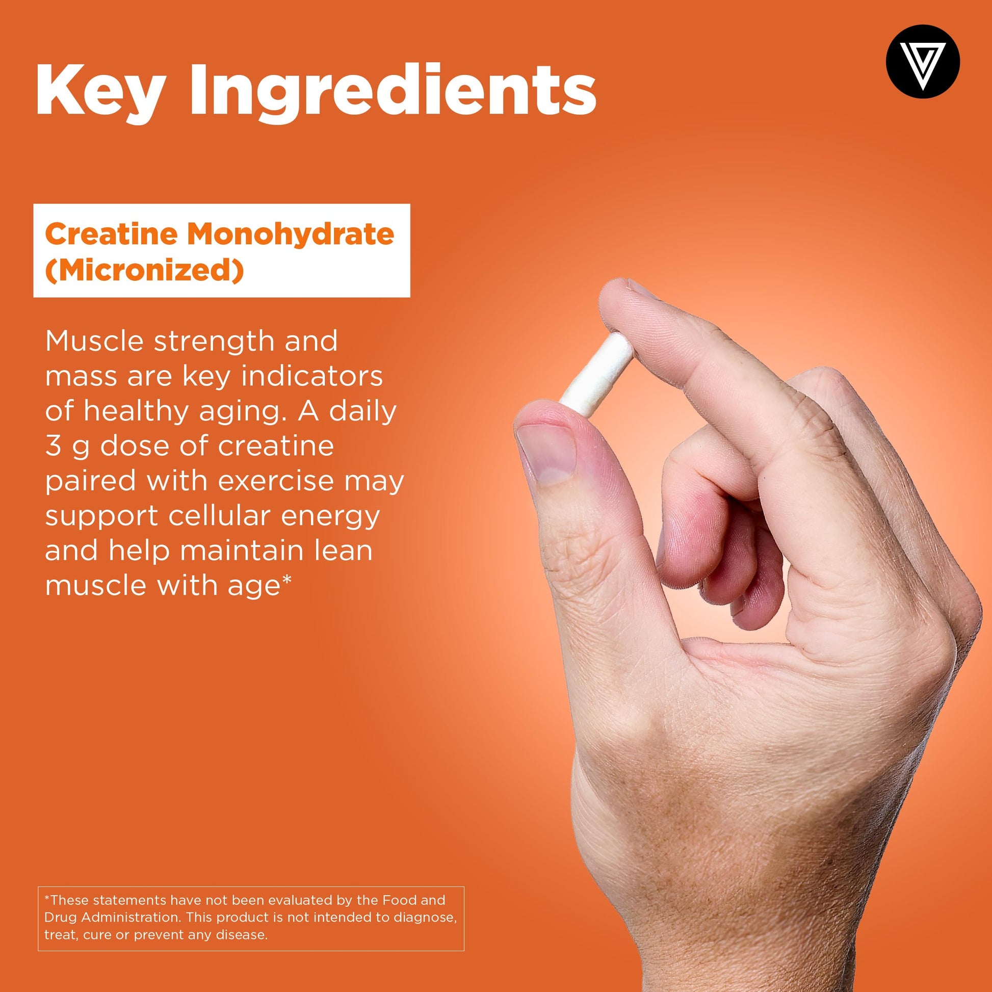Vital Vitamins Creatine Monohydrate Pills for Women & Men - Micronized Creatine Capsules - Cognitive, Strength, Recovery Support - 3g (3000mg) per Serving - Vegan, Non-GMO, 120 Count Vital VitaminsAu supplements