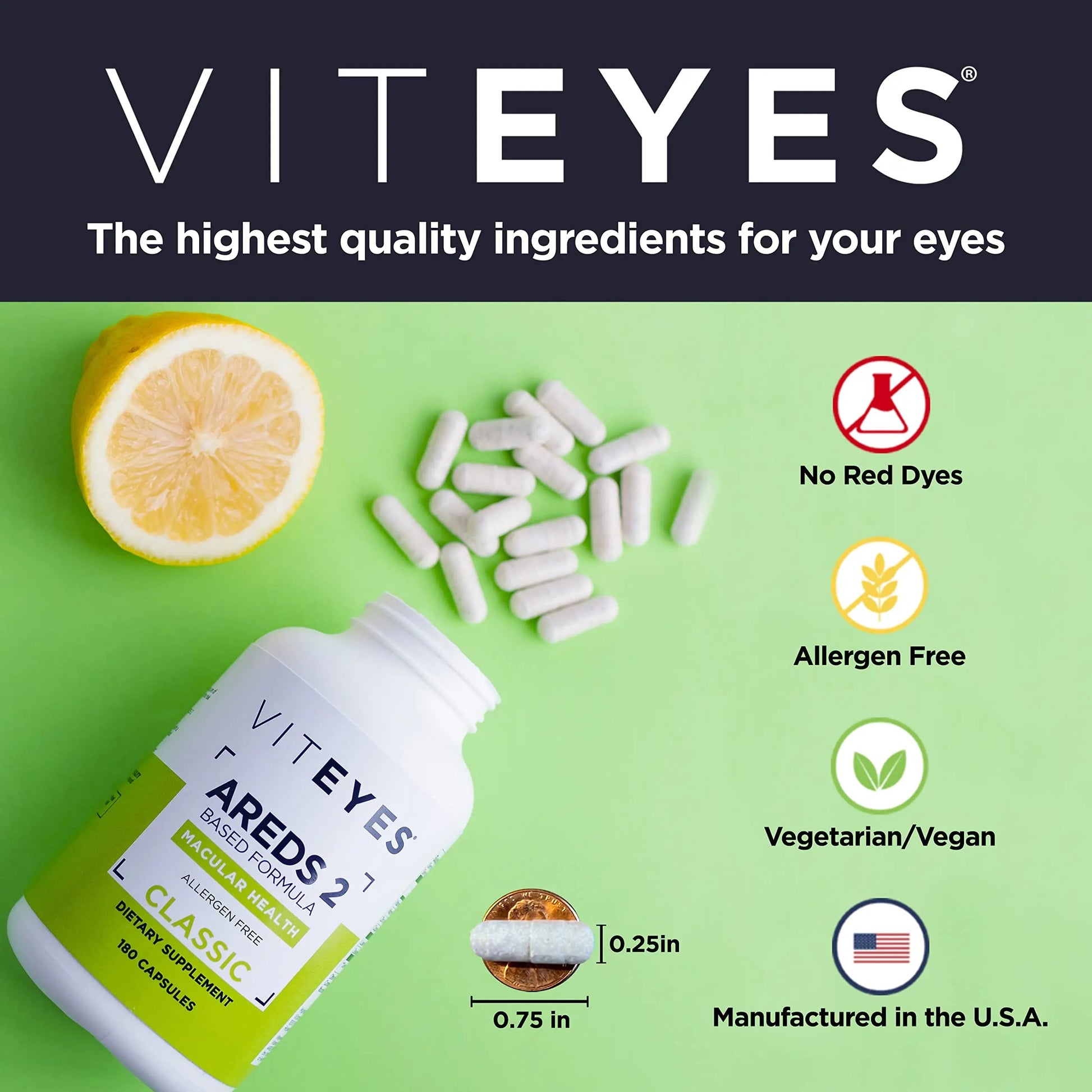 Viteyes AREDS 2 Capsules and Viteyes Multivitamin AREDS 2 Companion, Single Daily Dose Eye Vitamins, 3 Month Supply ViteyesAu supplements