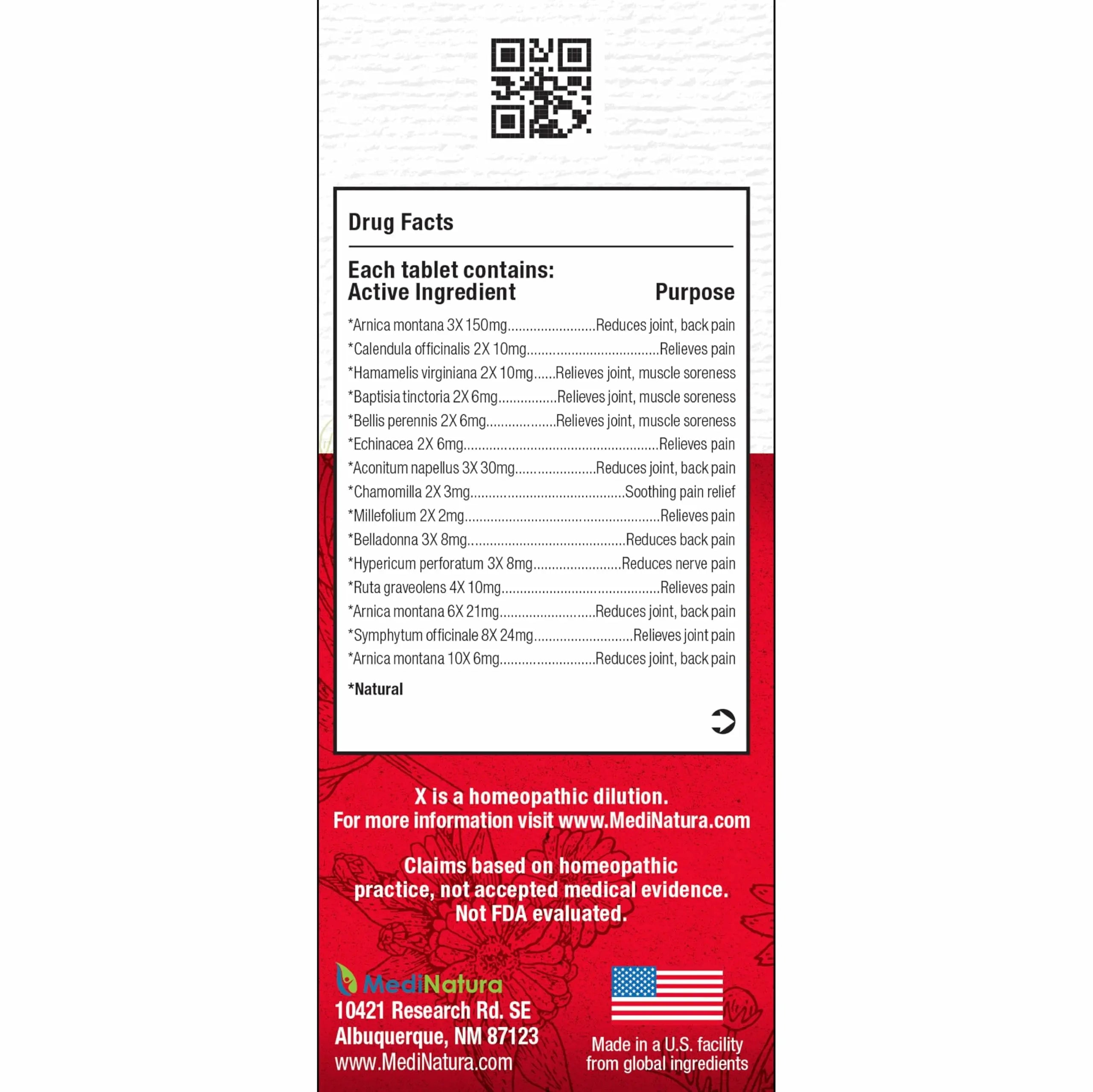 MediNatura T-Relief Pain - Arnica Medication for Naturally Soothing Body Aches - Supports Muscle, Joint & Back Relief - Chewable Tablets - Plant-Based Tablets - Non-Addictive - 100 Count - 2 Pack MediNaturaAu supplements