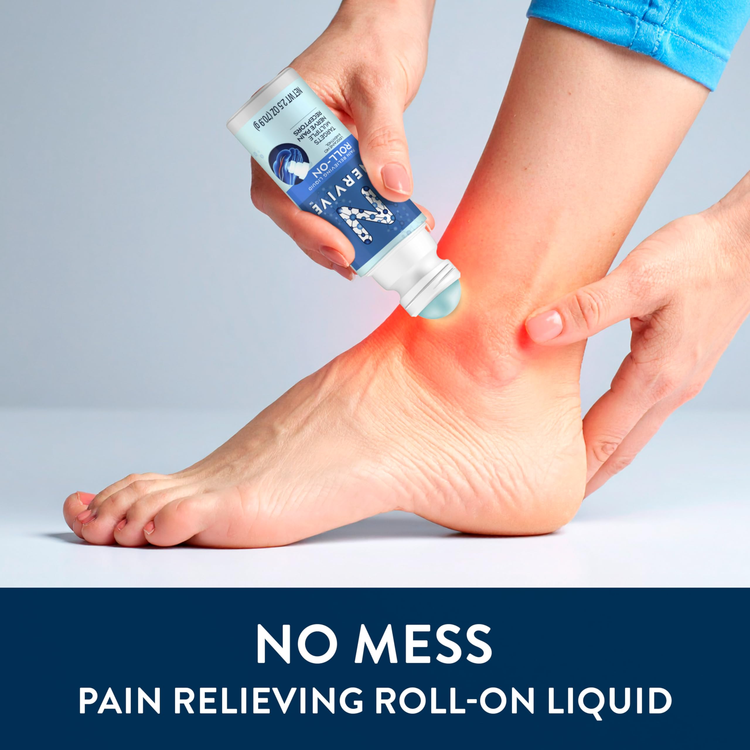 Nervive Pain Relieving Roll On, Lidocaine Roll On, Nervive Pain Relief, Lidocaine Topical, Foot Pain, Leg Pain, Hand Pain, Max Strength Formula, 2.5oz NerviveAu supplements