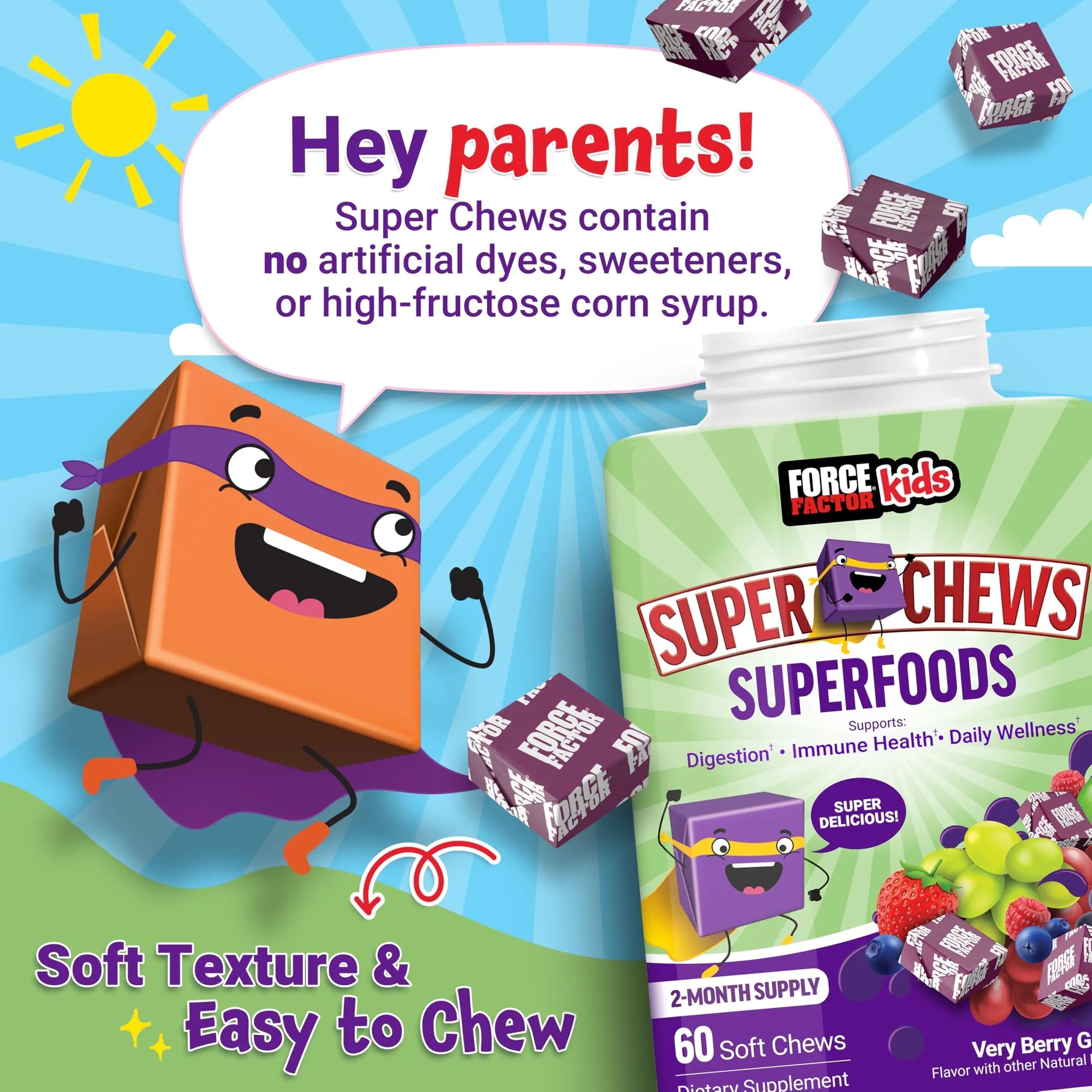 Force Factor Kids Superfood Super Chews, Kids Vitamins C & D, Immune Support Supplement with Antioxidant Support from Powdered Fruits & Veggies Force FactorAu supplements