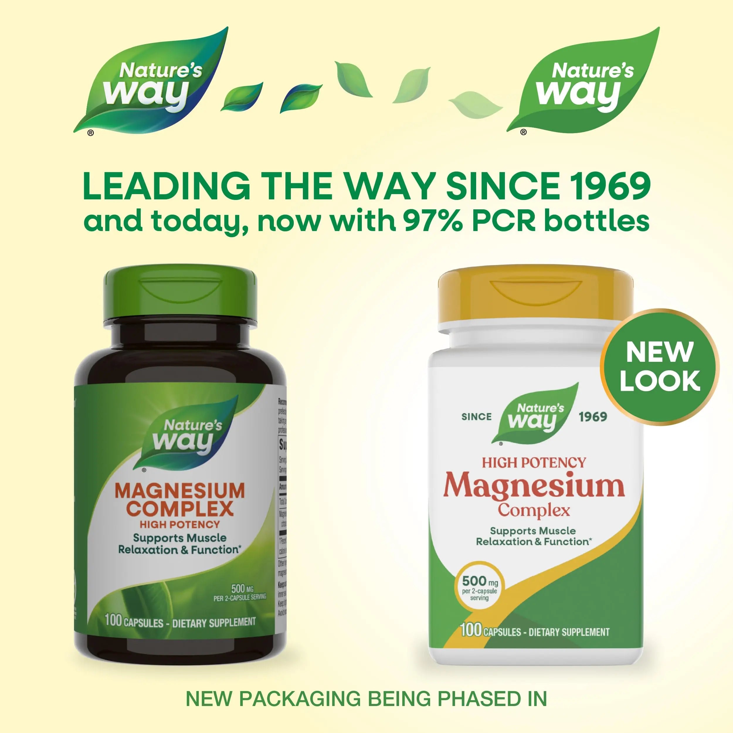 Nature's Way Magnesium Complex, Supports Muscle Relaxation*, Muscle Function*, Promotes a sense of Calm*, Magnesium Citrate and Oxide, 100 Capsules Nature's Waynz supplements