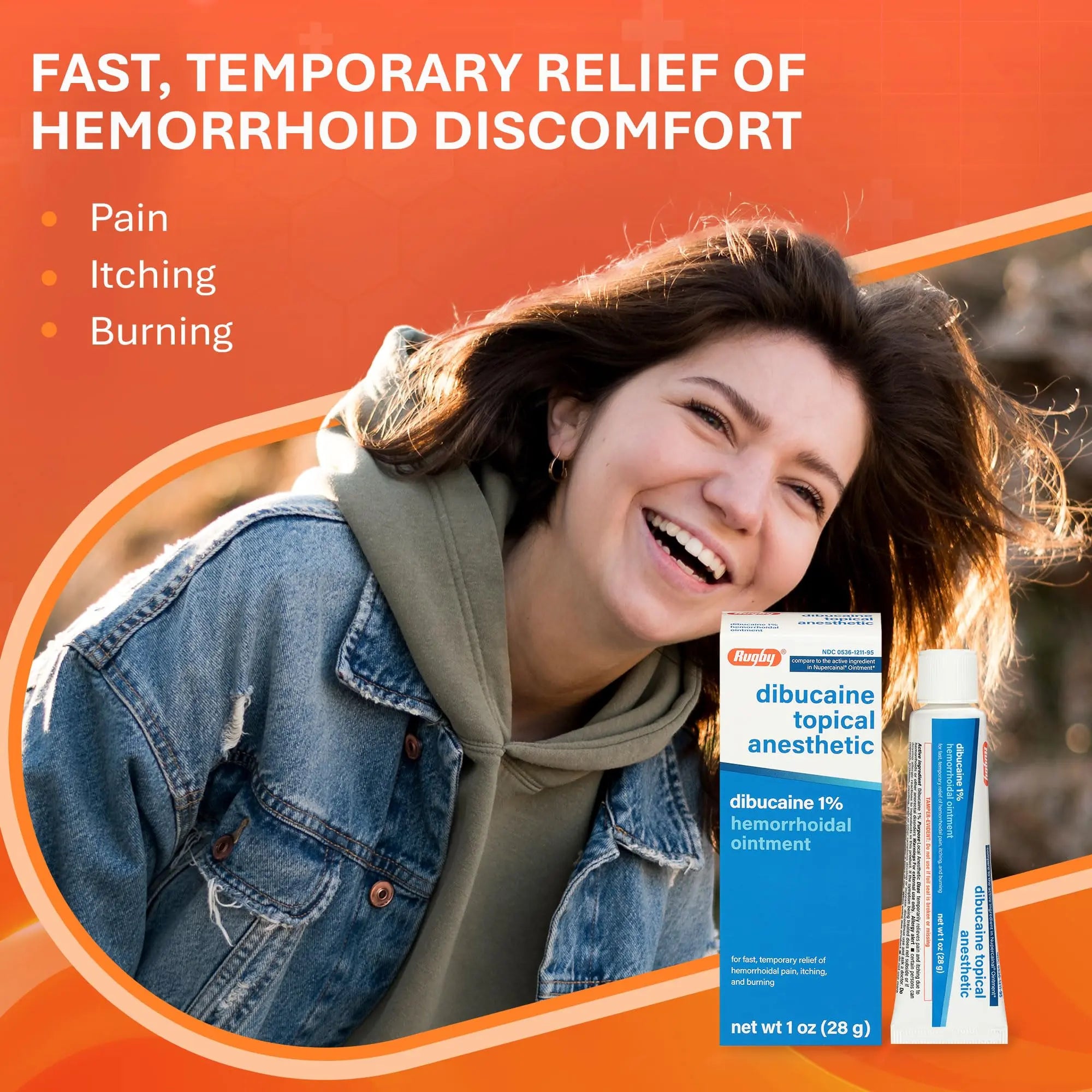 Rugby Dibucaine Topical Anesthetic 1% Hemorrhoid Ointment - Pain Relief Cream for Itching and Burning, Hemorrhoid Treatment, Anti Itch Cream 1 Oz (3 Pack) RUGBY LABORATORIESAu supplements