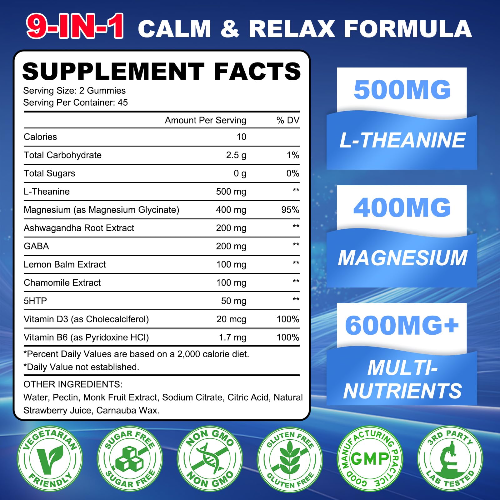 GlaGmrry 180 Count | L Theanine Gummies, L Theanine Supplement for Adults & Kids, w/Ashwagandha, Magnesium, GABA & 5-HTP, Sugar Free Liposomal Formula for Calm Relax zzZ M♡♡d & Focus, Vegan GlaGmrryAu supplements