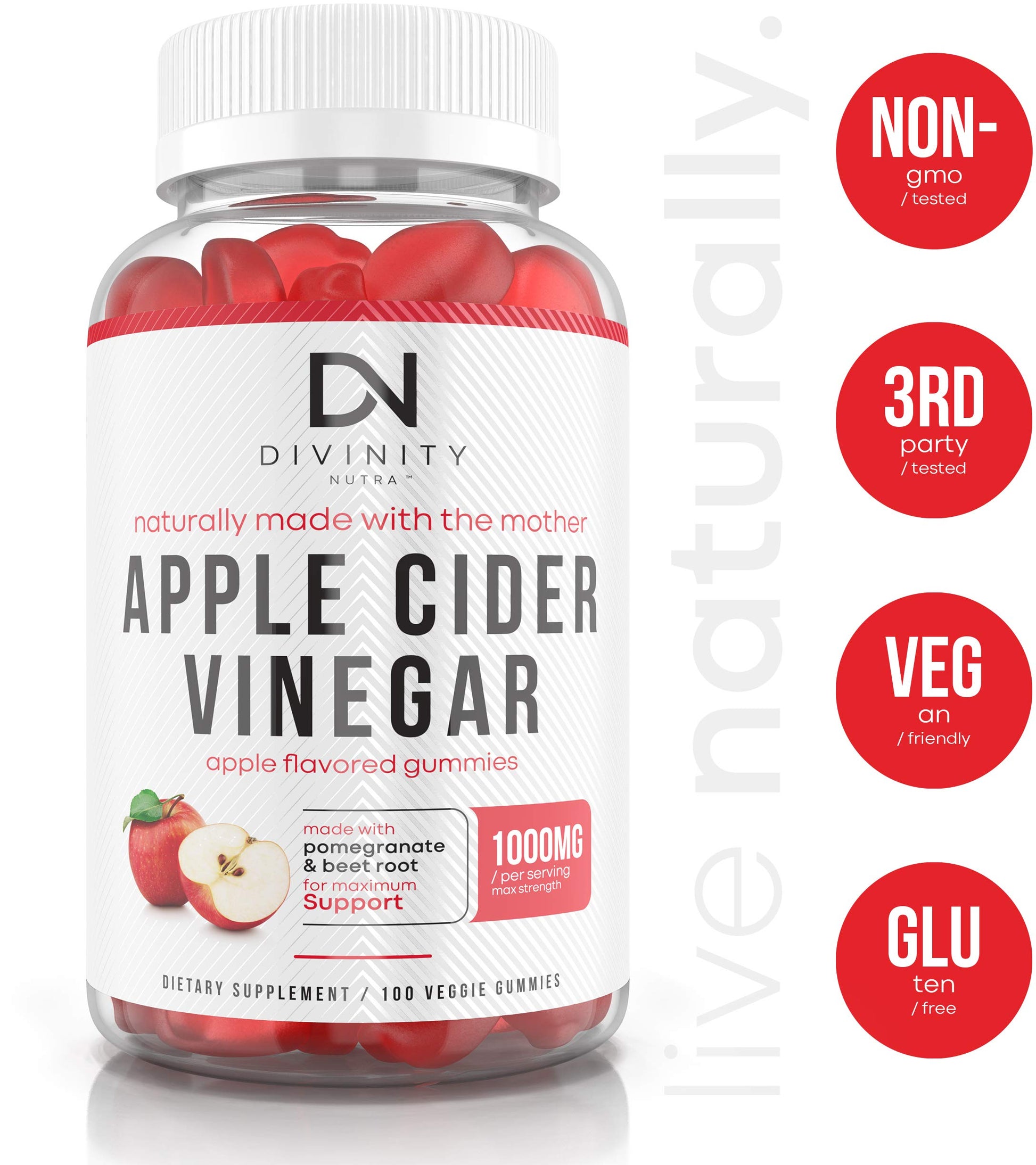 Apple Cider Vinegar Gummies for Weight Loss - Nutritional Supplement for Detox, Cleanse Divinity NutraUS supplements