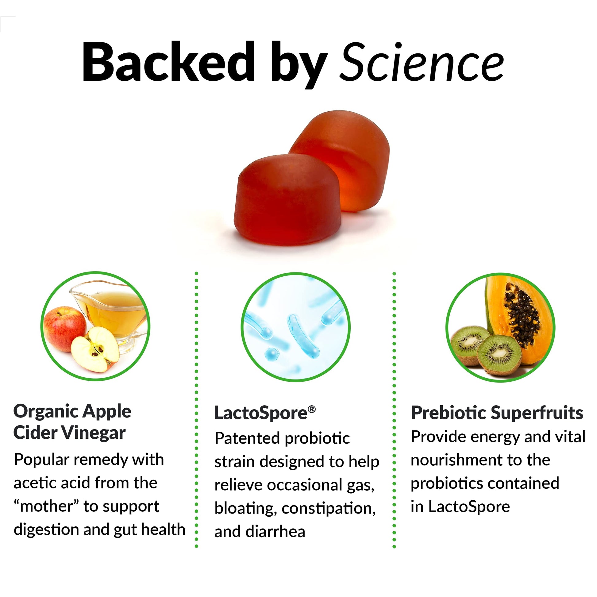 FORCE FACTOR ProbioSlim Apple Cider Vinegar Gummies Organic LactoSpore Prebiotics Force FactorUS supplements