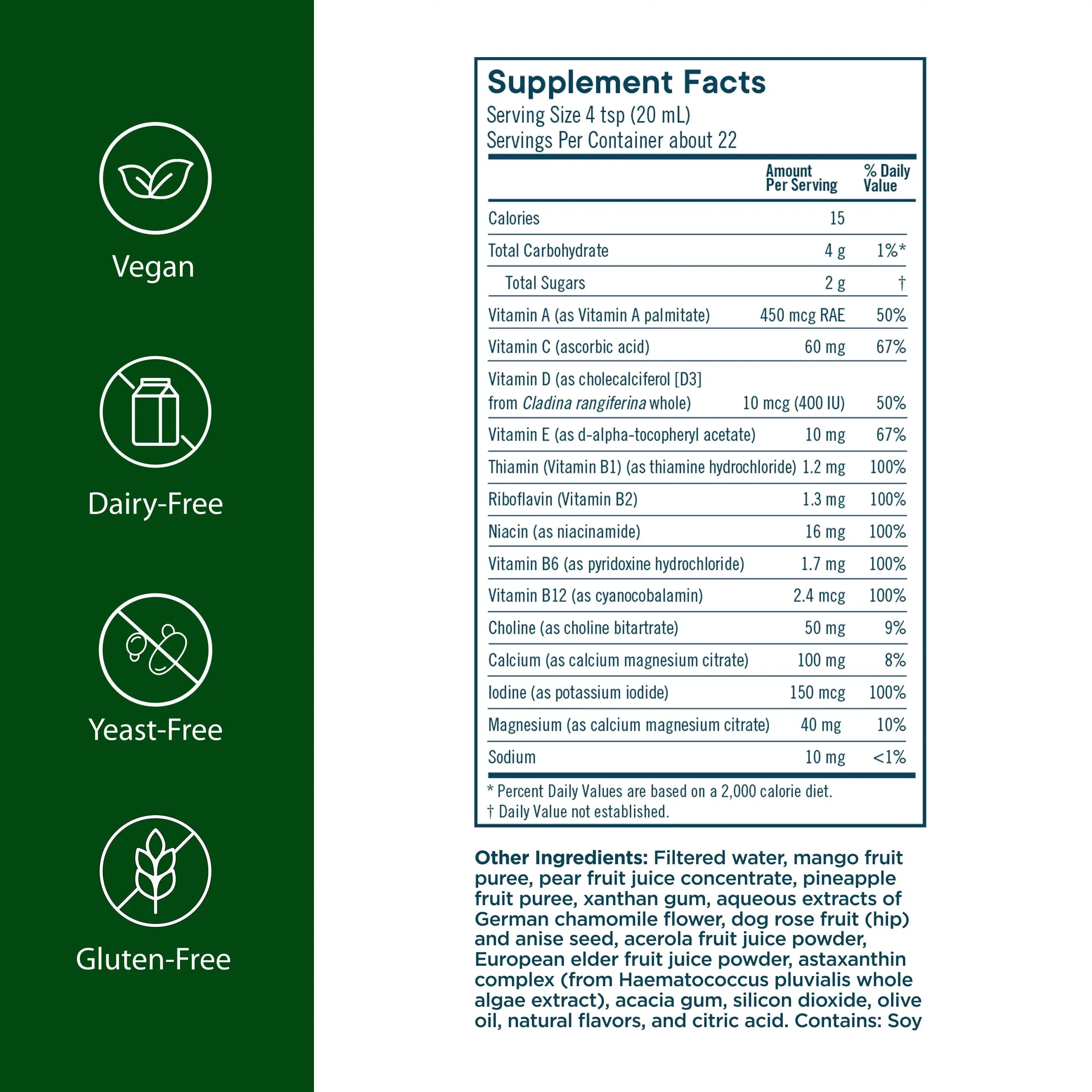 Flora - Daily Multi Essentials+, Liquid Multivitamin Formula, 13 Essential Vitamins & Minerals, 15 Fl Oz FloraAu supplements