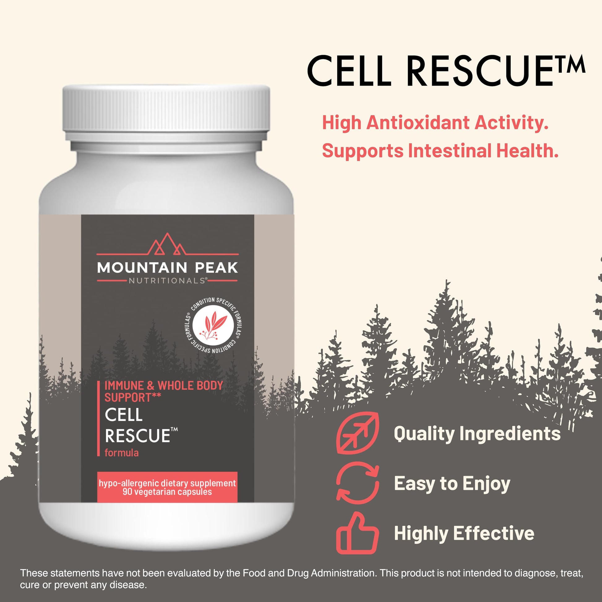 Mountain Peak Nutritionals Cell Rescue - Antioxidant Immune Support Supplement with Turmeric, Ginger Root, and Bromelain - Supports Intestinal Health & Whole Body (90 Capsules) Mountain Peak NutritionalsAu supplements