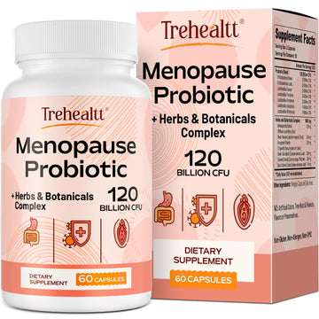 Menopause supplements for women, 120 Billion CFU Probiotic, 13-in-1 Herbs & Botanicals Complex, for Hormone Menopause, Hot Flashes, Night Sweats, Mood Swings, Sleep Disturbances, Vegan, 60 Capsules TrehealttAu supplements