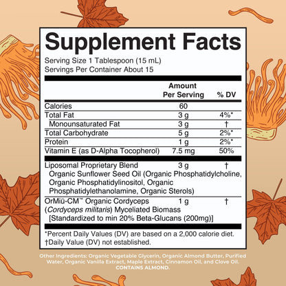 MaryRuth Organics Cordyceps Mushroom Supplement | Ultra Absorption Liposomal | Full Spectrum Mushroom | 200mg Beta-Glucans Per Serving | USDA Organic | Vegan | 7.6 oz | 15 Servings MARYRUTH'SUS supplements
