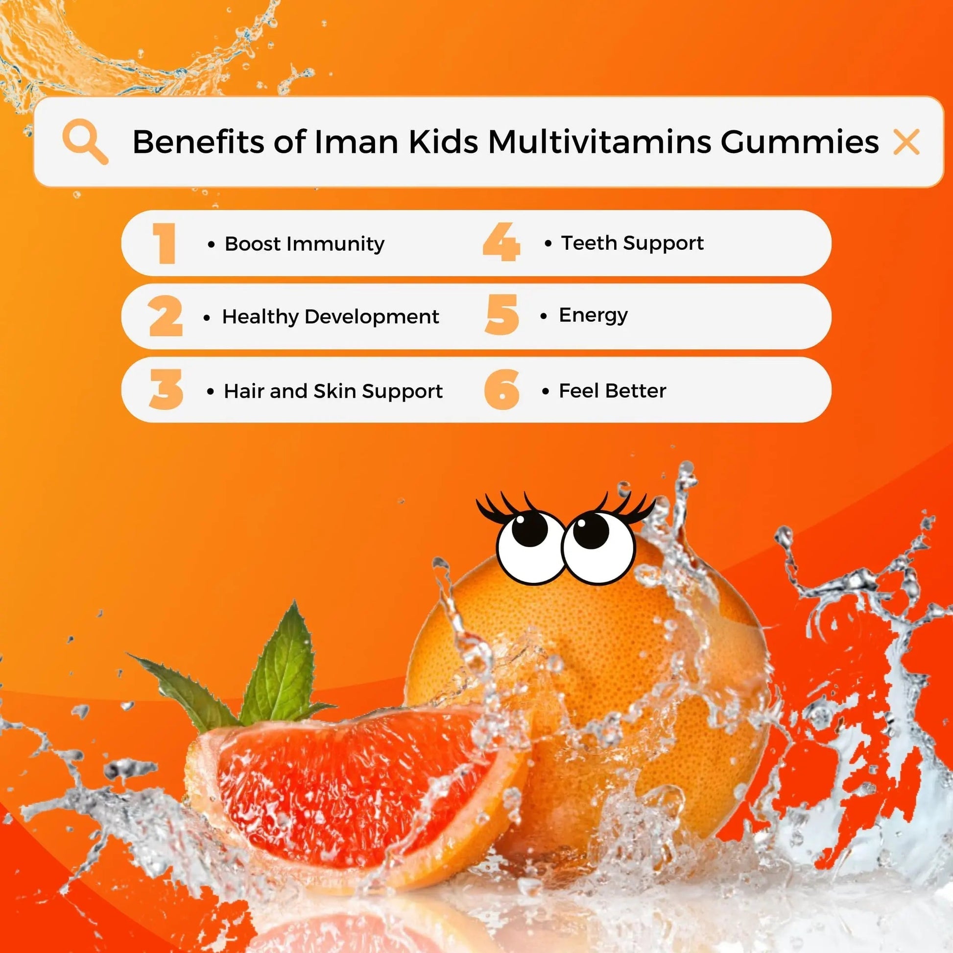 Iman Vitamins Halal Kids Multivitamin Gummies | Vitamin C, D, Zinc, A, E, B6, B12, Biotin, Folate, Inositol | Strengthen Metabolism, Bones & Immunity | Iman VitaminsAu supplements
