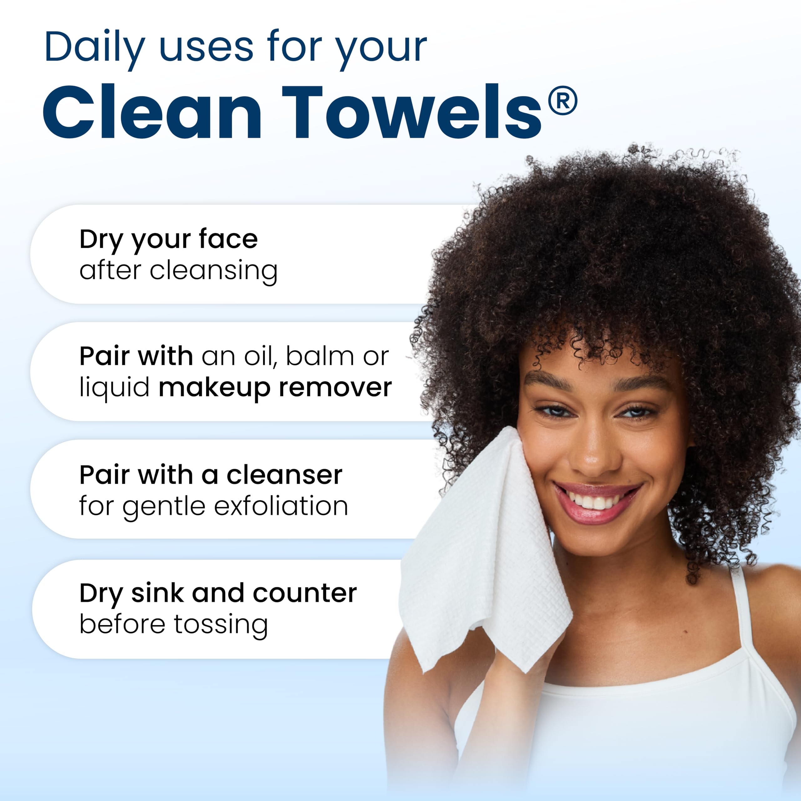 Clean Skin Club Clean Towels XL®, 100% USDA Biobased Face Towel, Disposable Face Towelette, Eczema Association Accepted, Makeup Remover Dry Wipes, Ultra Soft, 1 Pack, 50 Ct CLEAN SKIN CLUBAu supplements