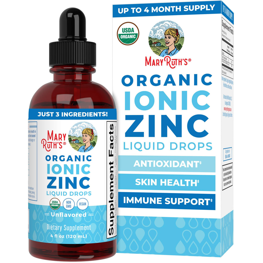 MaryRuth's Organic Liquid Zinc Supplement for Kids & Adults | Immune Support | Skin Health | Antioxidant | Cellular Metabolism | Zinc Sulfate MARYRUTH'SUS supplements