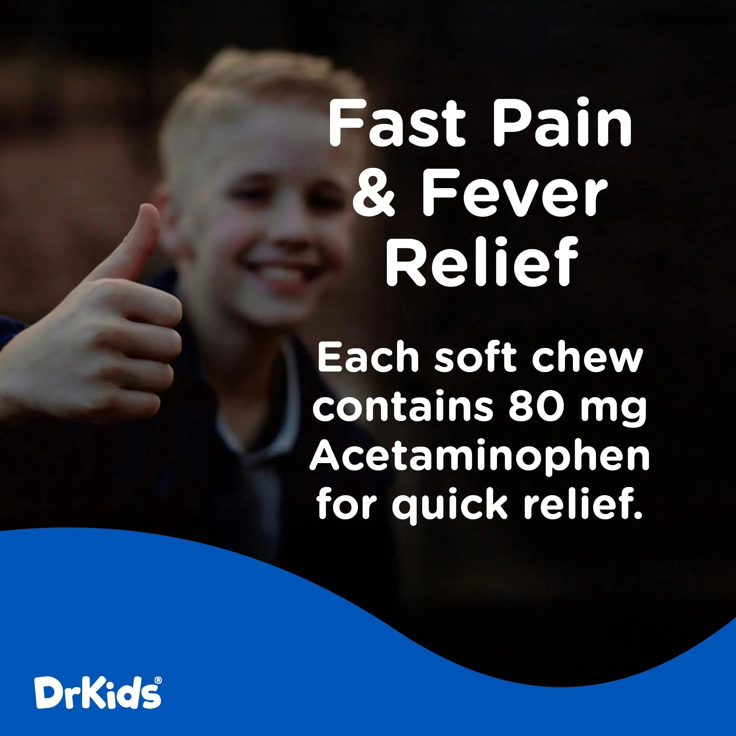 Dr. Kids Children’s Pain and Fever Gummy Bite - Chewable Acetaminophen for Kids Ages 2-11, Pre-Measured Soft Chews for Headache, Sore Throat, Cold and Flu, Orange Vanilla Flavor, 24 Count Dr. KidsAu supplements