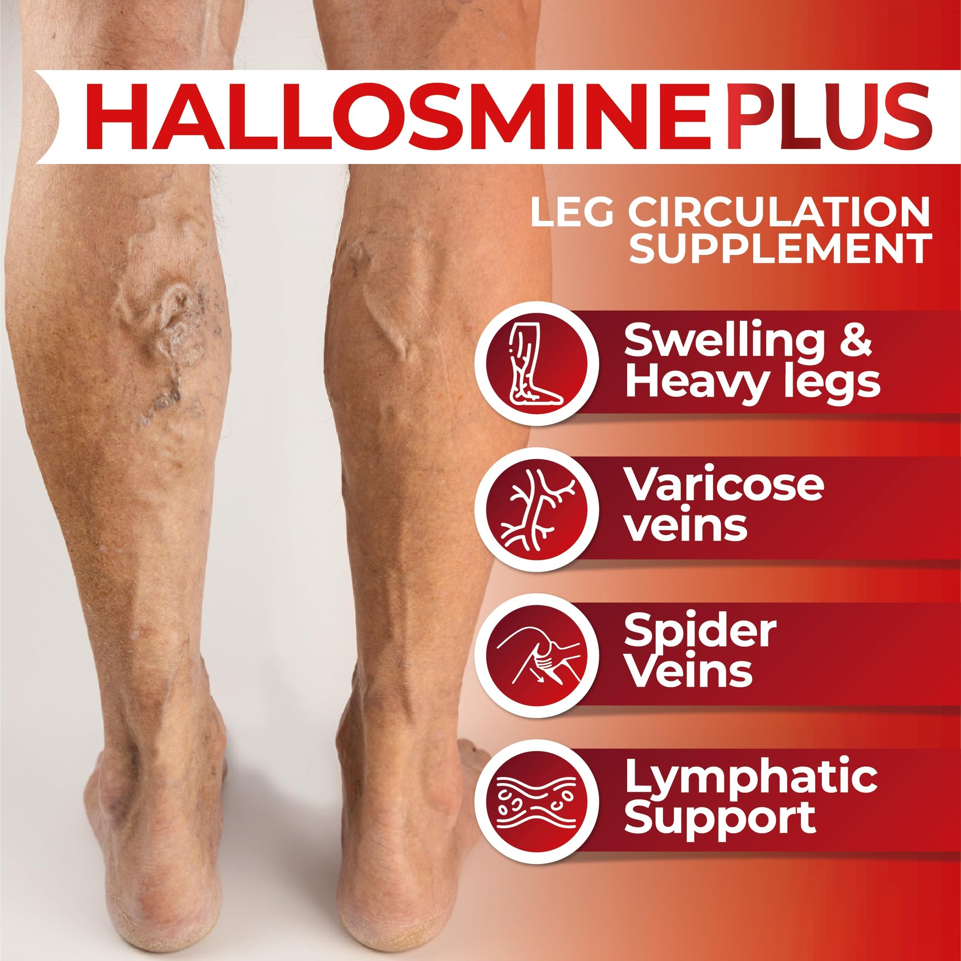 Hallusa Natural Hallosmine Ultra Diosmin 500mg & Hesperidin 150mg – Heavy Legs, Swelling & Vein - Blood Circulation Supplements, 60 Caps Hallusa NaturalAu supplements