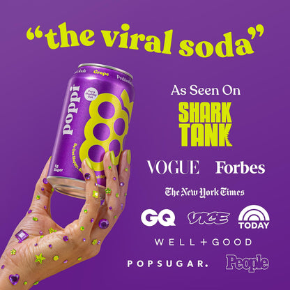 POPPI Sparkling Prebiotic Soda, Beverages w/Apple Cider Vinegar, Seltzer Water & Juice poppiUS supplements