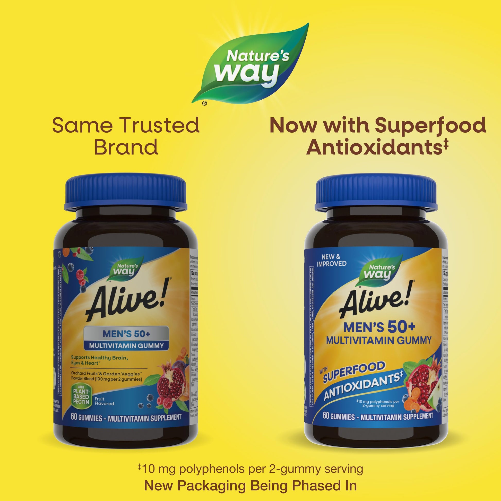 Nature's Way Alive! Men’s 50+ Daily Gummy Multivitamins, Supports Healthy Brain, Eyes, Heart*, B-Vitamins Nature's WayAu supplements