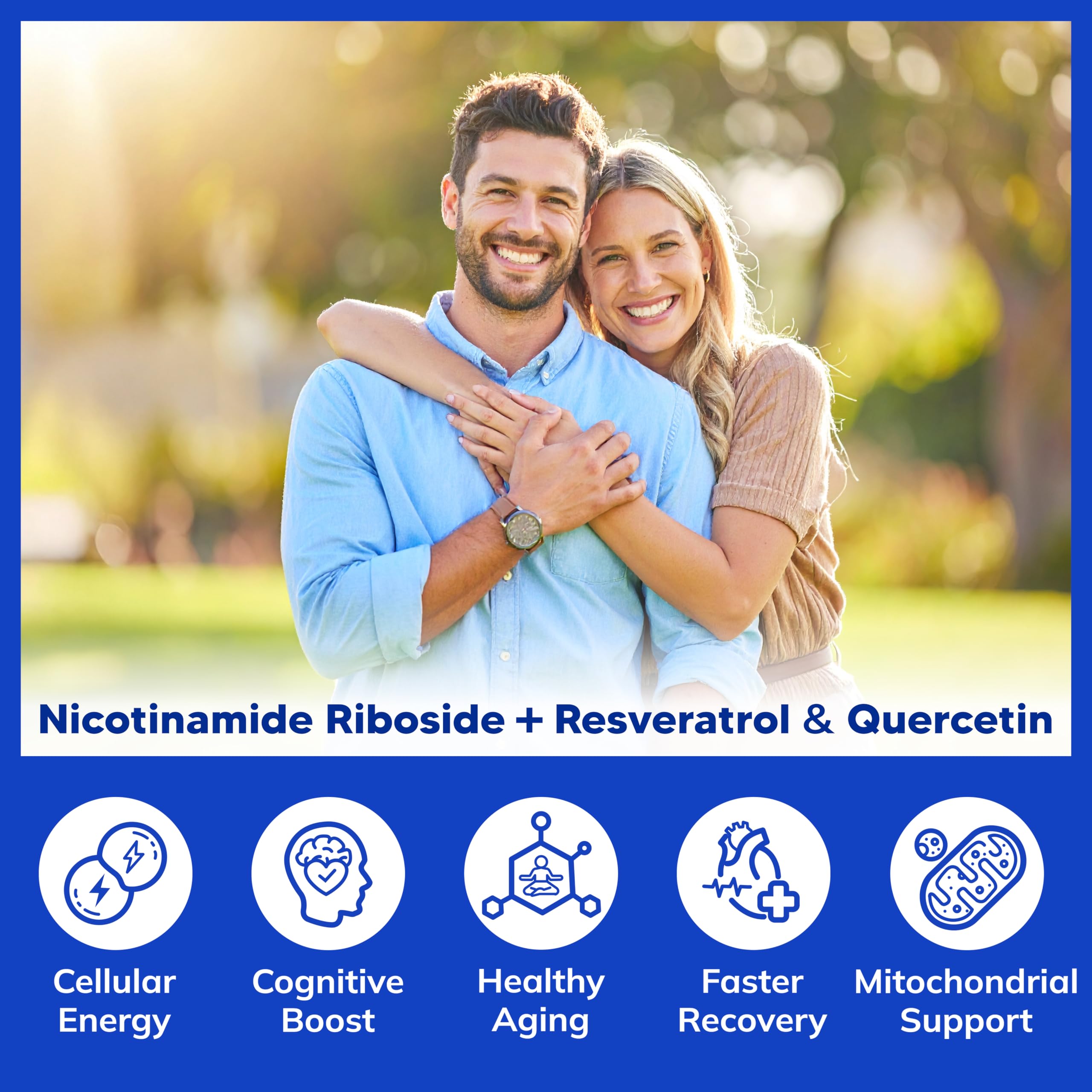 aSquared Nutrition NAD Resveratrol Supplement - NAD+ Nicotinamide Riboside 500mg (Vitamin B3) Plus Trans-Resveratrol & Quercetin - NMN Alternative for Men & Women - 60 Capsules aSquared NutritionAu supplements