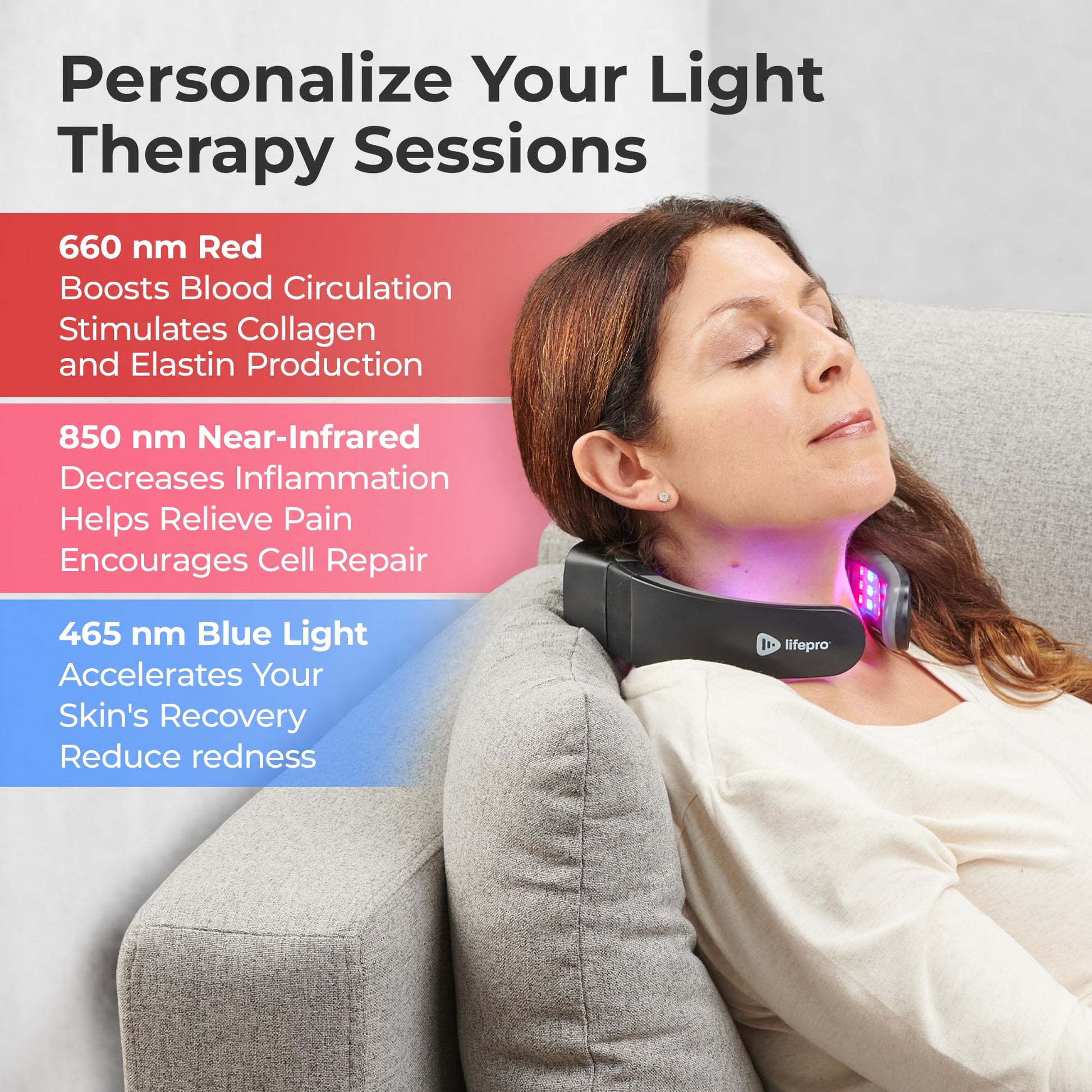 Lifepro Red Light Therapy for Neck - Compact & Rechargeable Red Light Therapy Device- On-The-Go LifeProAu supplements