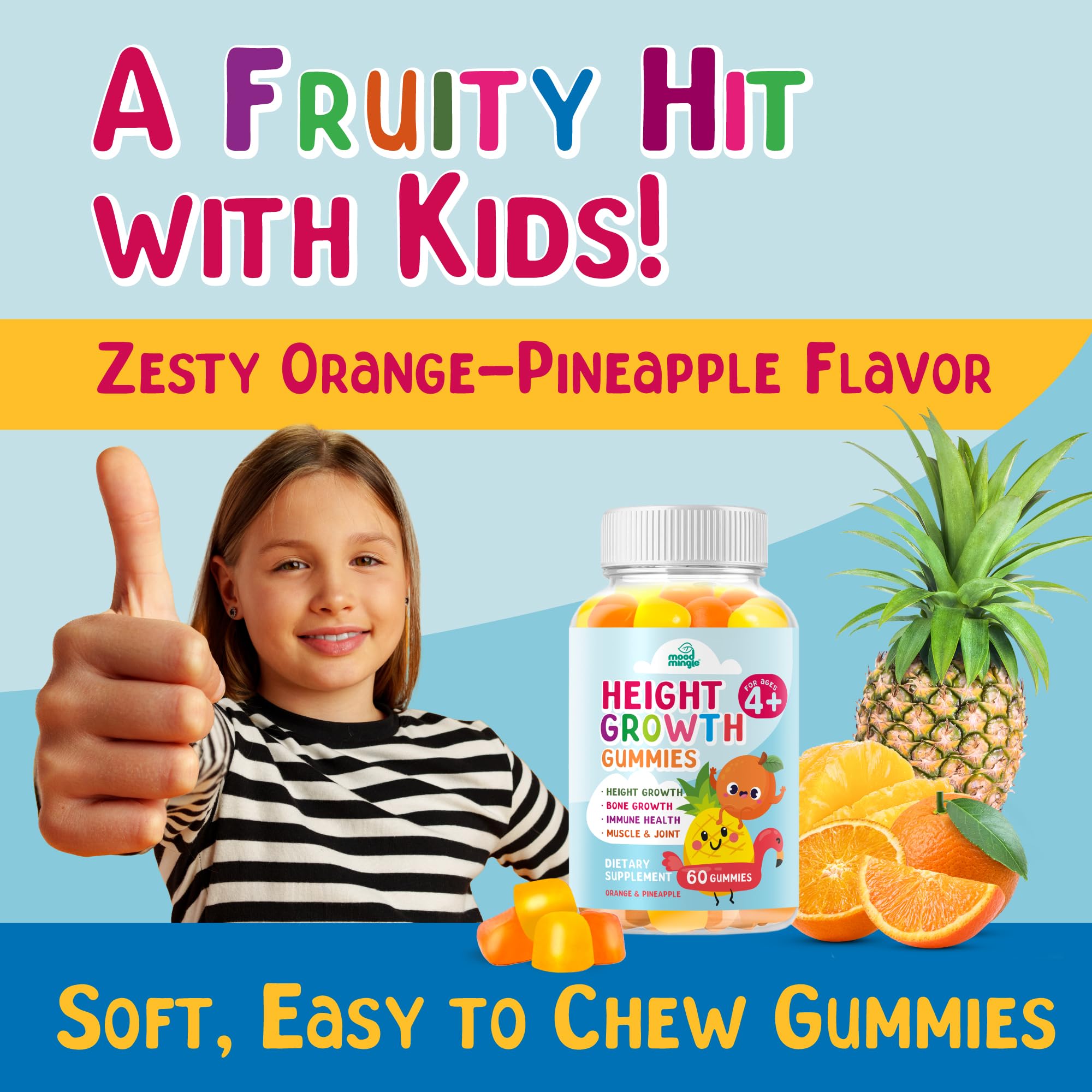 Height Growth Gummies Supplement - Kids Teens Height Increaser Maximizer Grow Taller Vitamins Mood MingleAu supplements