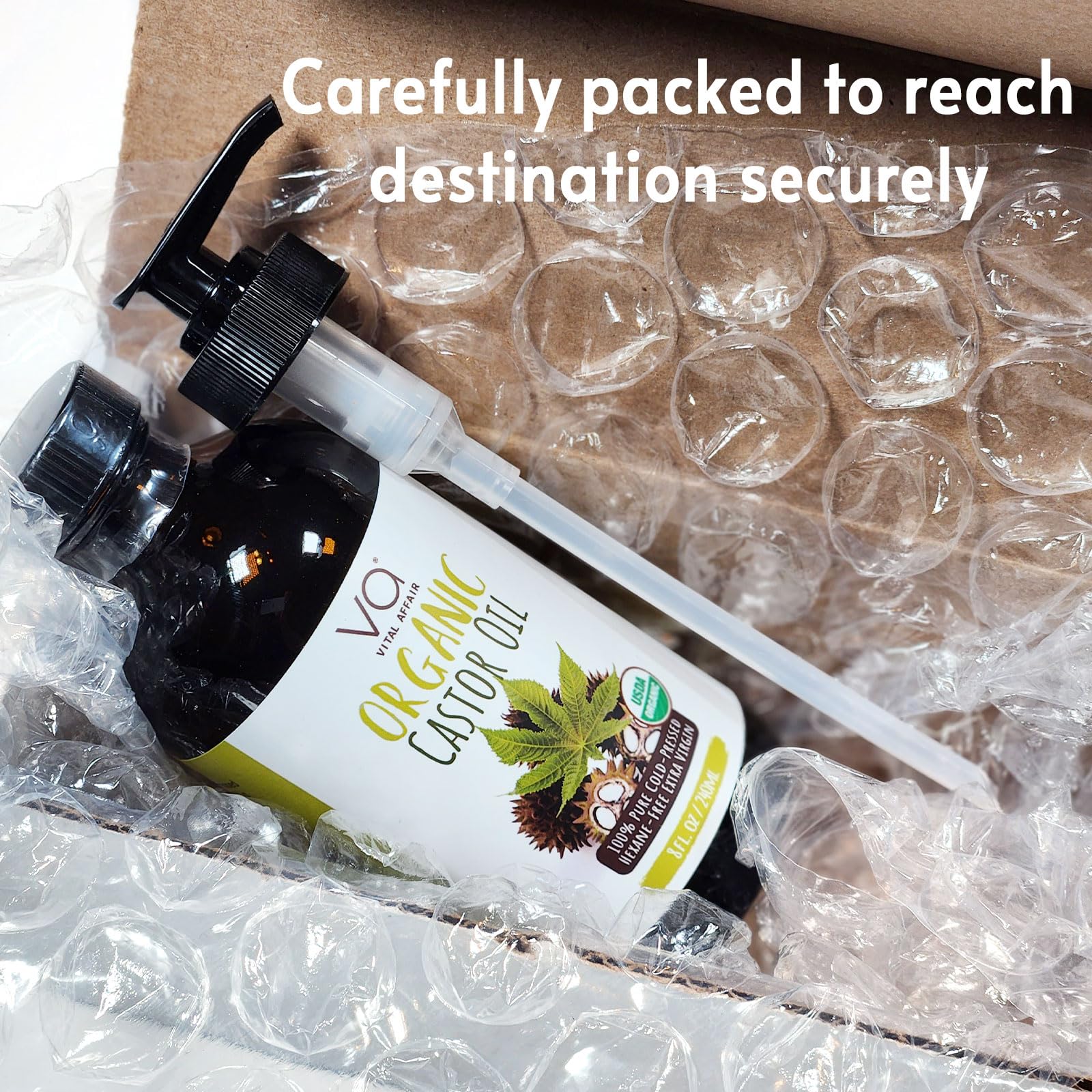 VITAL AFFAIR Castor Oil Organic Cold Pressed Unrefined Glass Bottle- USDA Certified Organic Castor Oil VITAL AFFAIRAu supplements