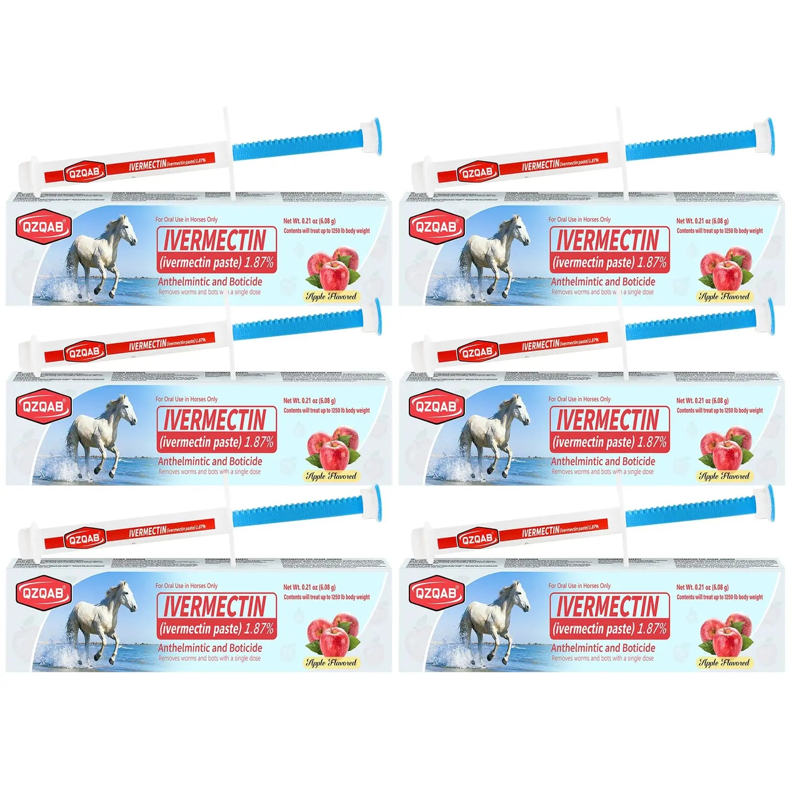 Ivermectin Horse Paste Dewormer , Horse Wormer Paste, Apple Flavor, 0.21 Ounces, 6 Pack QZQABAu supplements