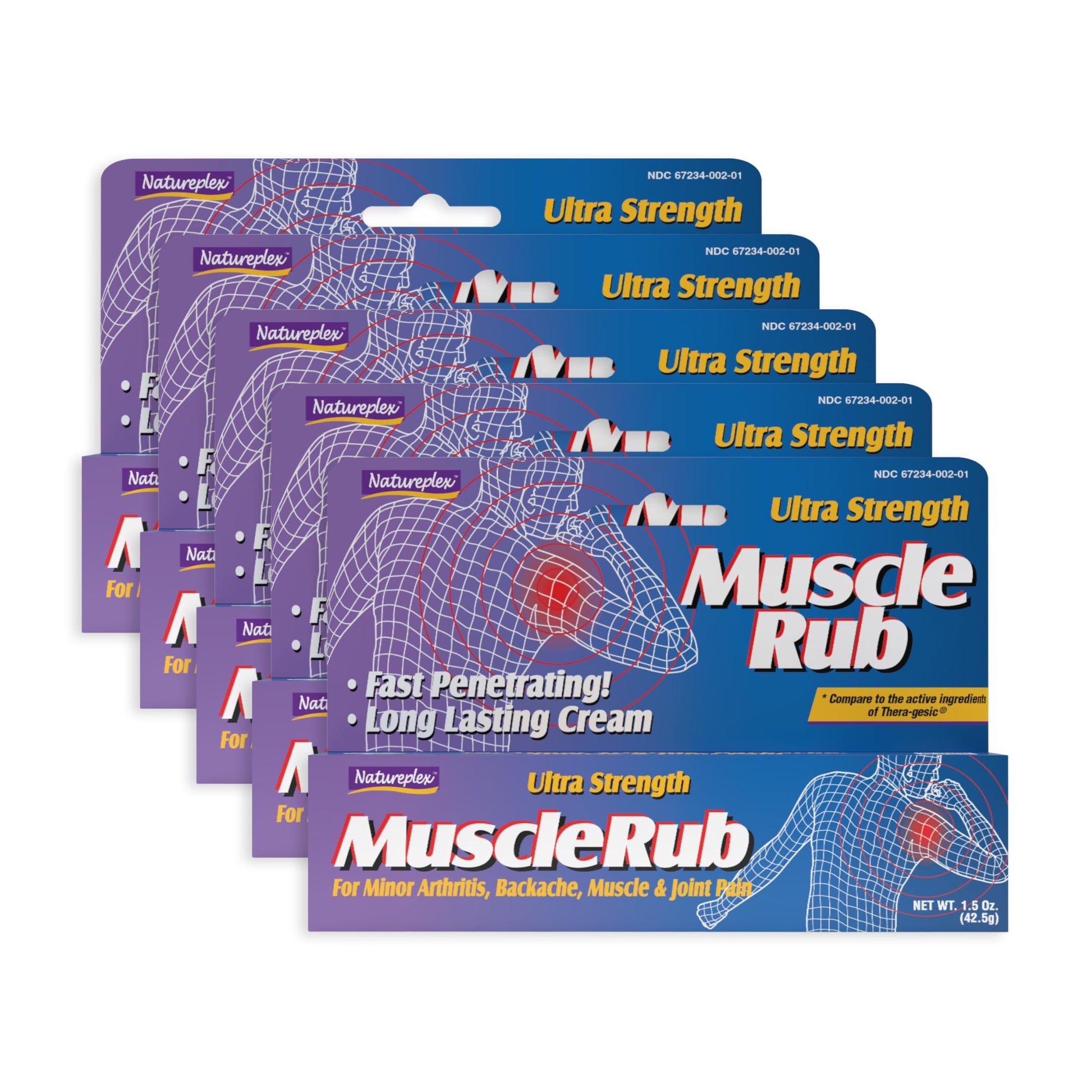 Natureplex Ultra Strength Muscle Rub Cream 1.5 oz (Pack of 5) – Menthol & Methyl Salicylate, Fast-Penetrating, Long-Lasting Relief for Muscle & Joint Discomfort (Minor Aches, Backache, Strains) NatureplexAu supplements