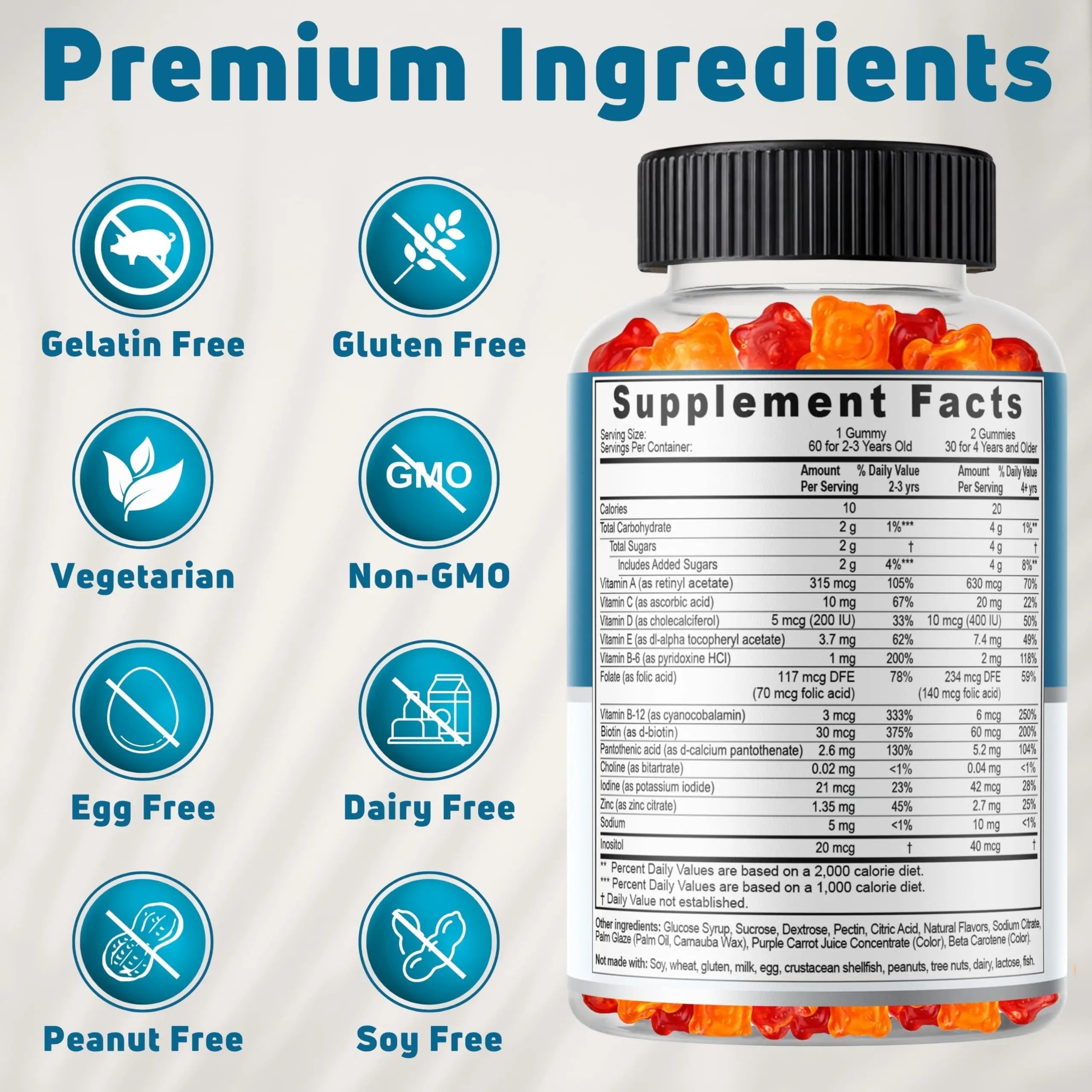 NUELATION Kids Multivitamin Gummies, 30-60 Day Supply with 14 Essential Kids Vitamins & Minerals. Toddler Vitamins for Overall Wellness. Non-GMO, Gelatin-Free, Gluten-Free, Vegetarian Children Vitamin NUELATIONAu supplements