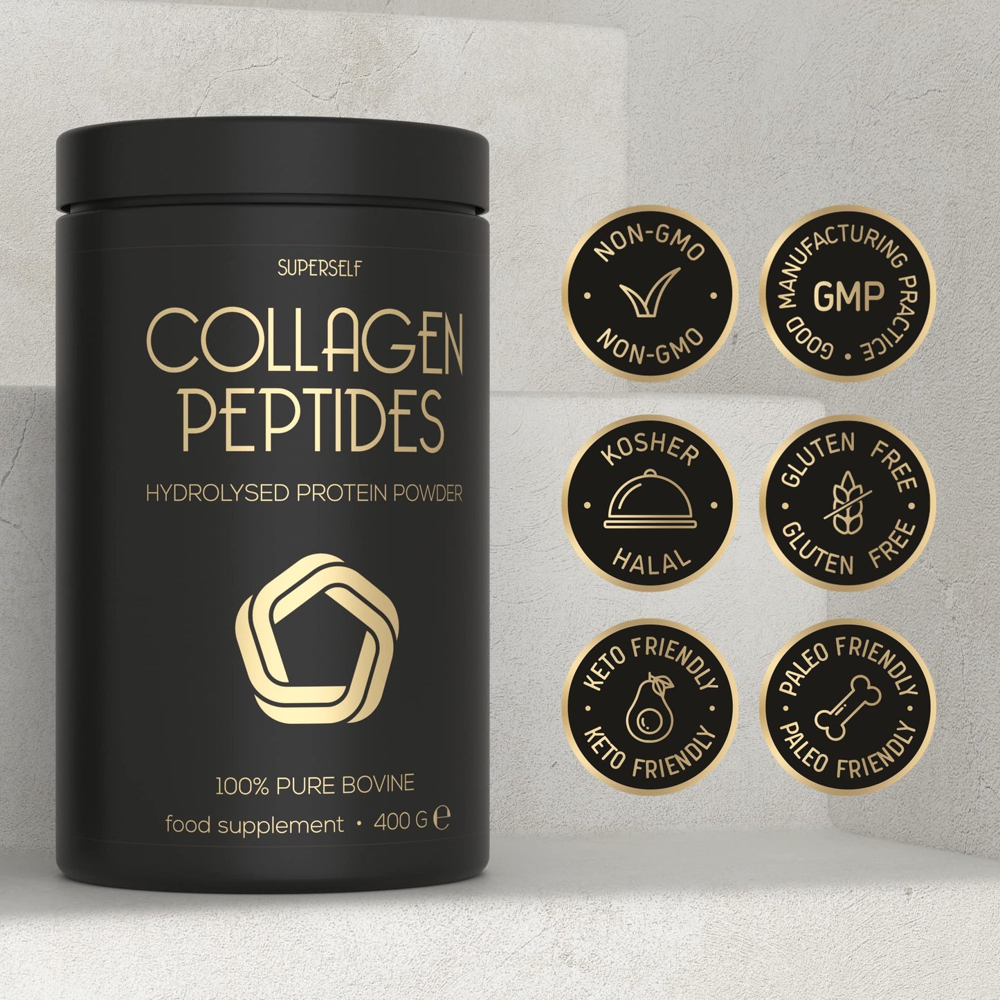 Premium Collagen Powder - Collagen Supplements for Women & Men - Pure Bovine Collagen Peptides 400g SuperSelfUS supplements