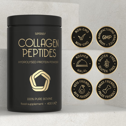 Premium Collagen Powder - Collagen Supplements for Women & Men - Pure Bovine Collagen Peptides 400g SuperSelfUS supplements