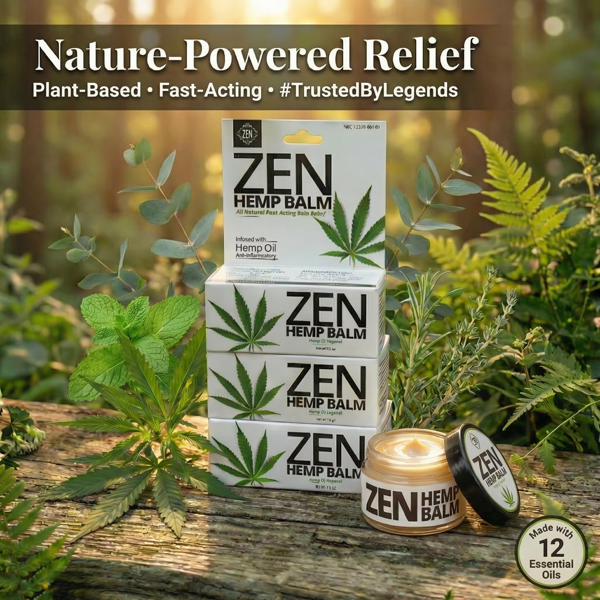 ZEN Hemp Balm 3 Pack – Fast-Acting Pain Relief for Muscles & Joints – Plant-Based Topical – 0.7 oz Each ZENAu supplements