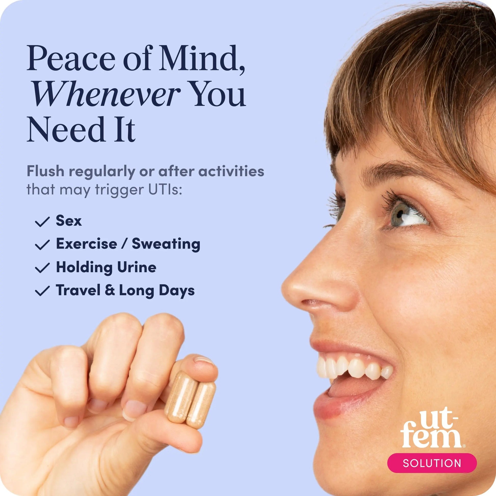 UT-Fem Solution - Fast-Acting Urinary Tract Flush for Women, Proactive UTI Support, Promotes Cleansing & Comfort, Clinical-Strength D-Mannose, Cranberry, and Natural Ingredients - 60 Vegan Capsules UT-FemAu supplements