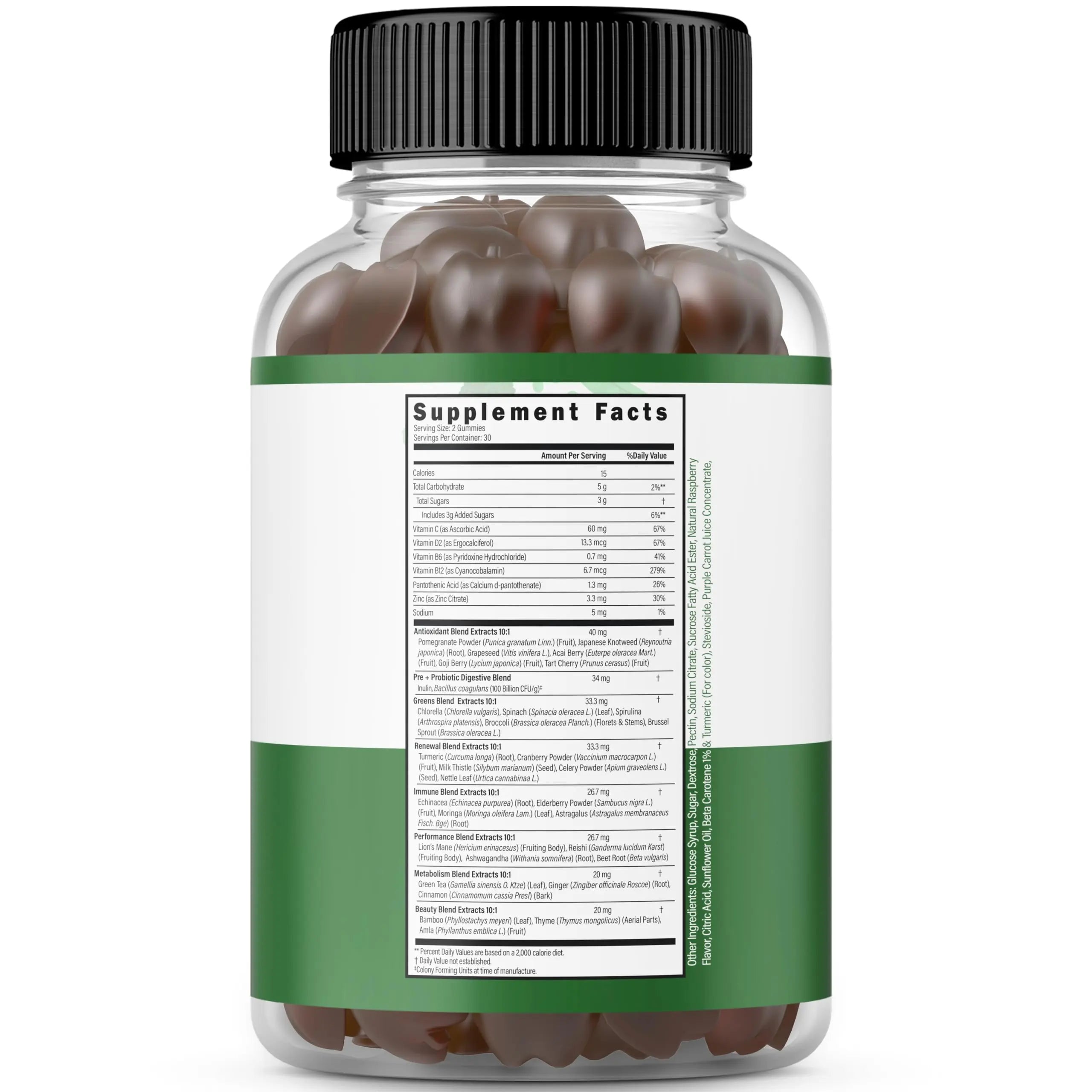 Supergreens Gummies (60 Count) Daily Greens Gummies - Greens Supplements with 8 Ingredient Power Blend - Superfood for Immunity Support for Adults - Third Party Tested, Vegan & USA Made (Pack of 2) DORADO NUTRITIONnz supplements