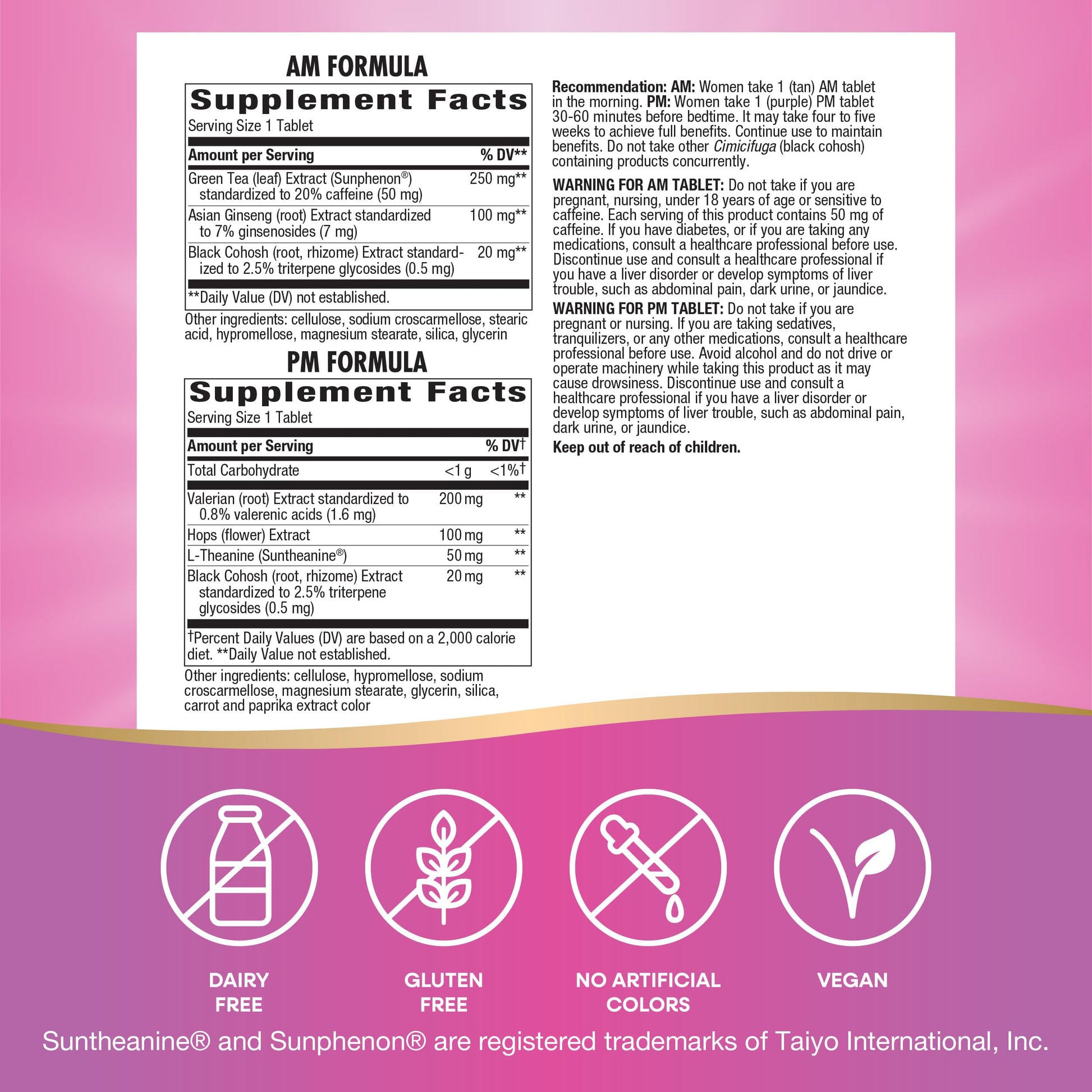 Enzymatic Therapy AM/ PM Menopause Hormone-Free Formula Daytime Energy & Restful Sleep (60 Count) Nature's WayAu supplements