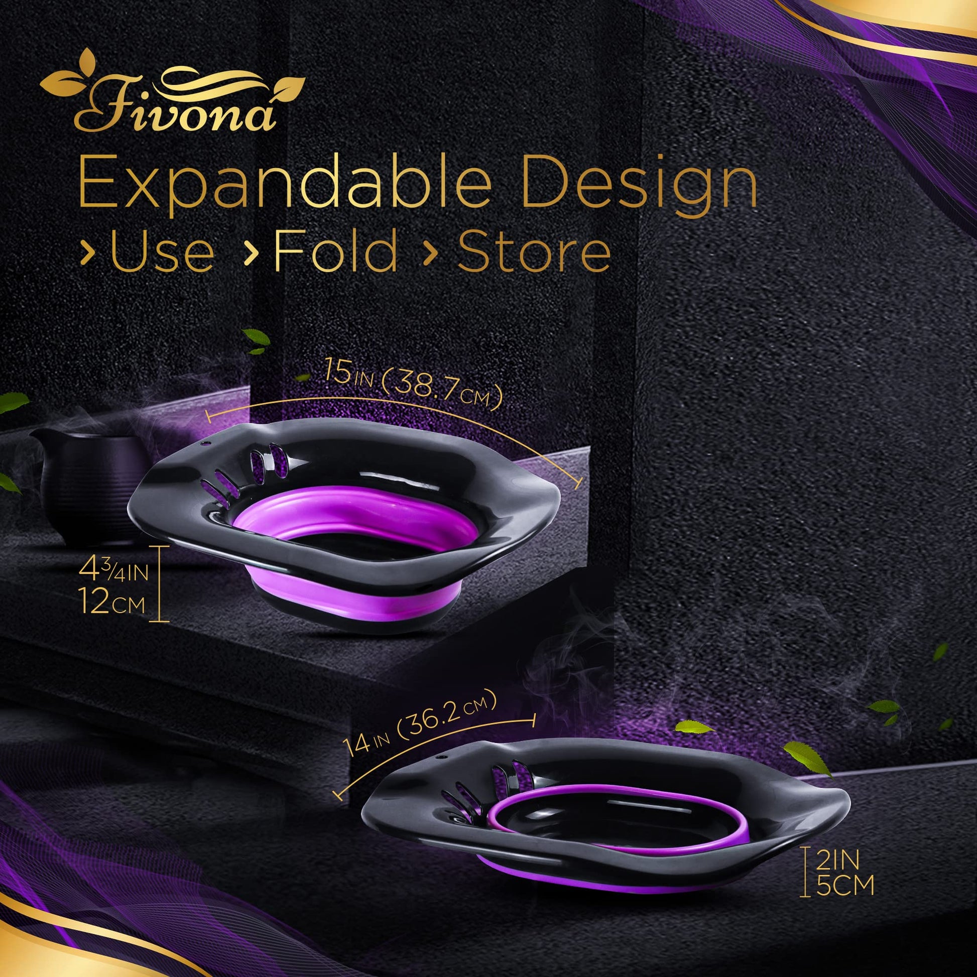Fivona 3-in-1 Yoni Steam Kit Black - Foldable Over The Toilet Steamer Seat with Herbal Blend and Storage FIVONAAu supplements