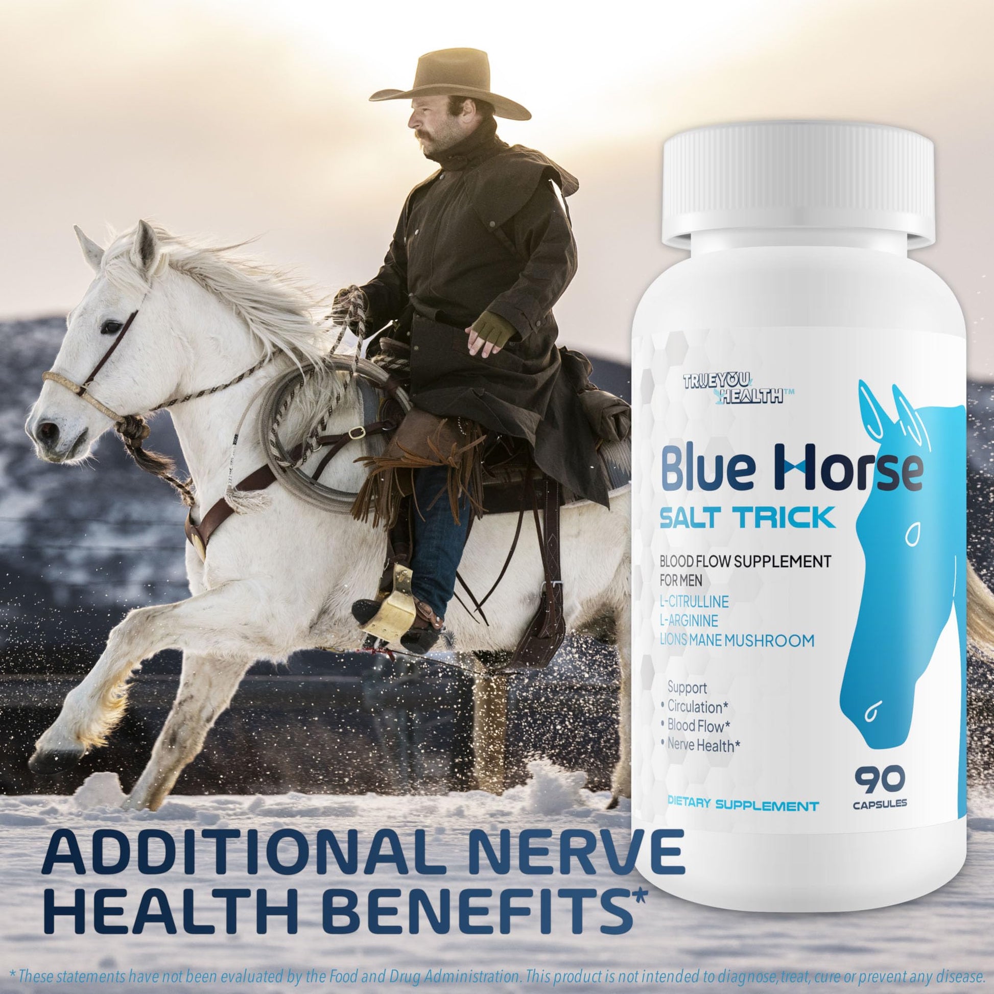 Blue Horse Salt Trick - Our Best Blood Flow Supplement for Men - Our Best Circulation Supplement - Male Circulation Supplements Nitric Oxide Vasodilator to Improve Blood Flow 7 Blue Salt Trick for Men True You HealthAu supplements