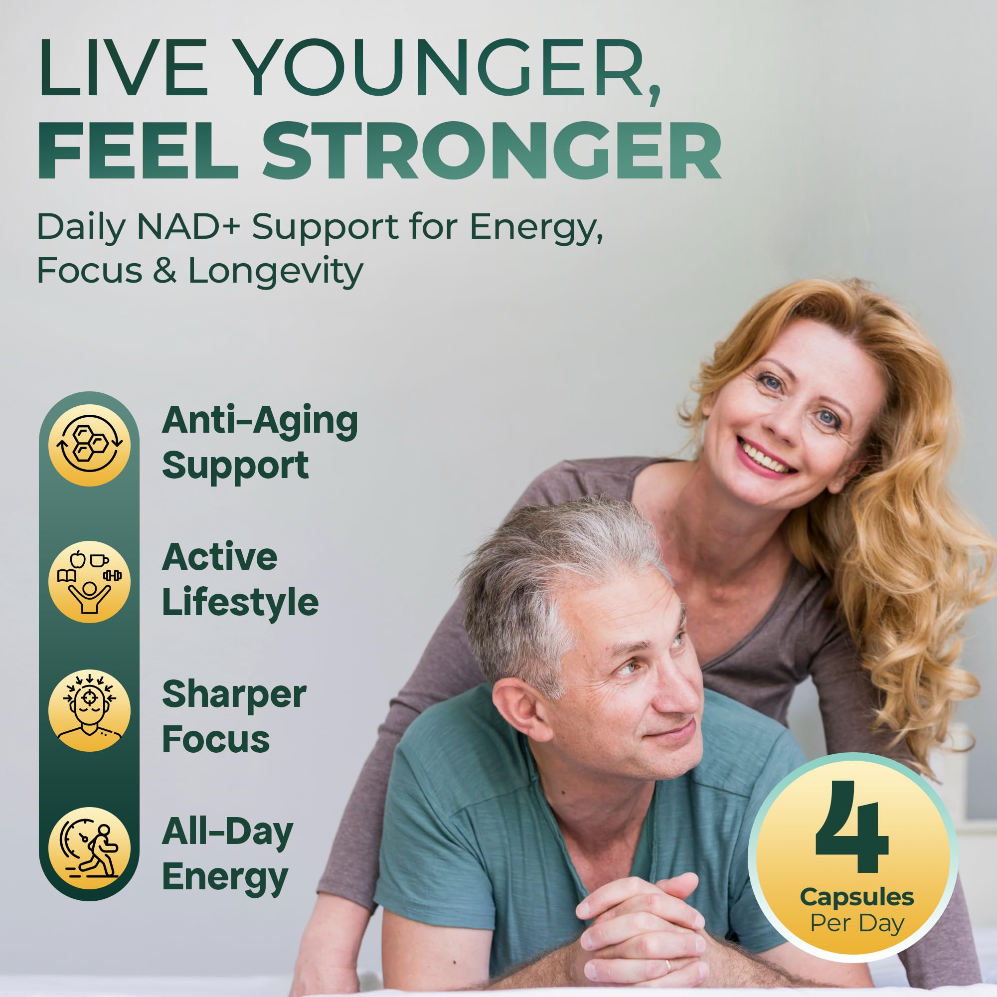 UPLIFE NAD+ Supplement 1,372mg – Liposomal NAD+ with CoQ10, Resveratrol, Spermidine, L-Theanine, Apigenin & PQQ – NMNH Alternative Booster Cellular Energy, Healthy Aging, Immune Health – 120 Capsules UPLIFEAu supplements