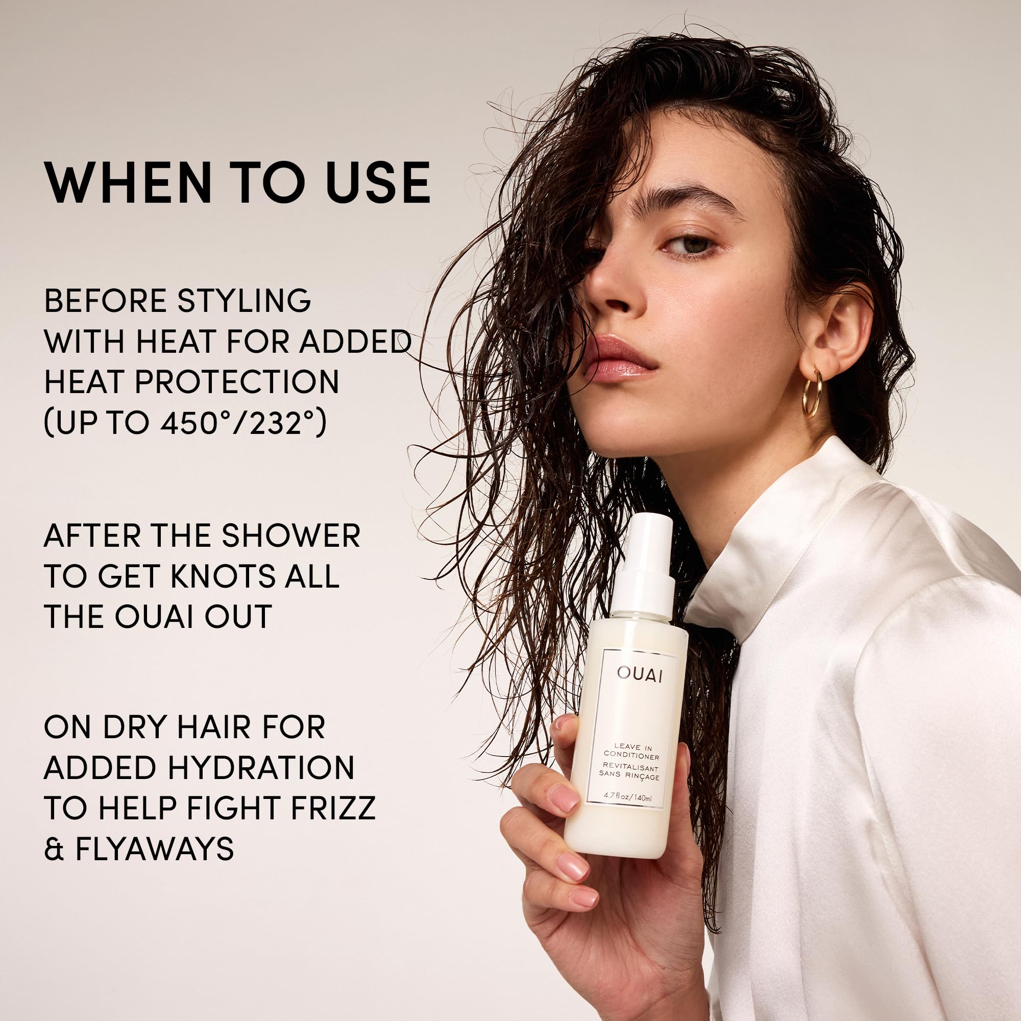 OUAI Leave In Conditioner & Heat Protectant for Hair - Prep Hair for Styling or Use as Detangling Spray to Fight Frizz & Flyaways - No Parabens, Sulfates or Phthalates (4.7 oz) OUAIAu supplements