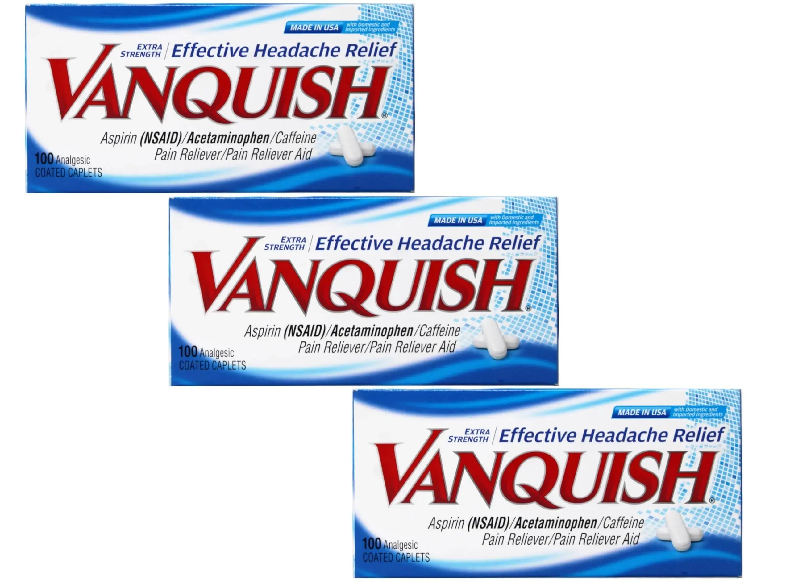 Vanquish Extra Strength Pain Reliever Caplets-100 ct. (Pack of 3) VanquishAu supplements