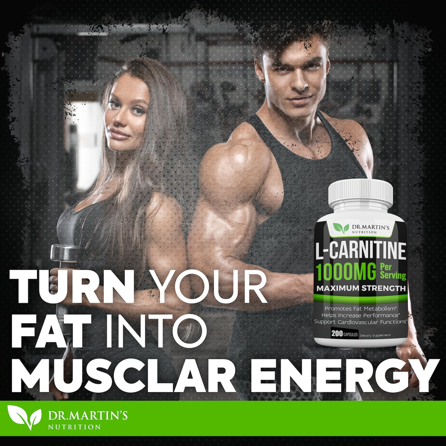 DR. MARTIN'S NUTRITION Extra Strength L-Carnitine - 200 Capsules - 1000mg Per Serving - Boost Your Metabolism and Increase Performance DR. MARTIN'S NUTRITIONUS supplements