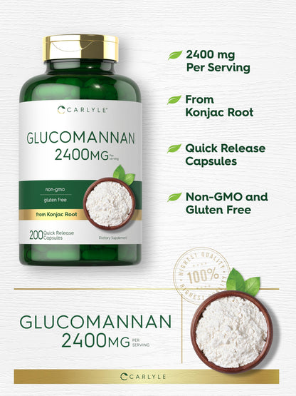 Carlyle Glucomannan Capsules | 200 Count | Soluble Fiber Pills | Non-GMO CarlyleUS supplements