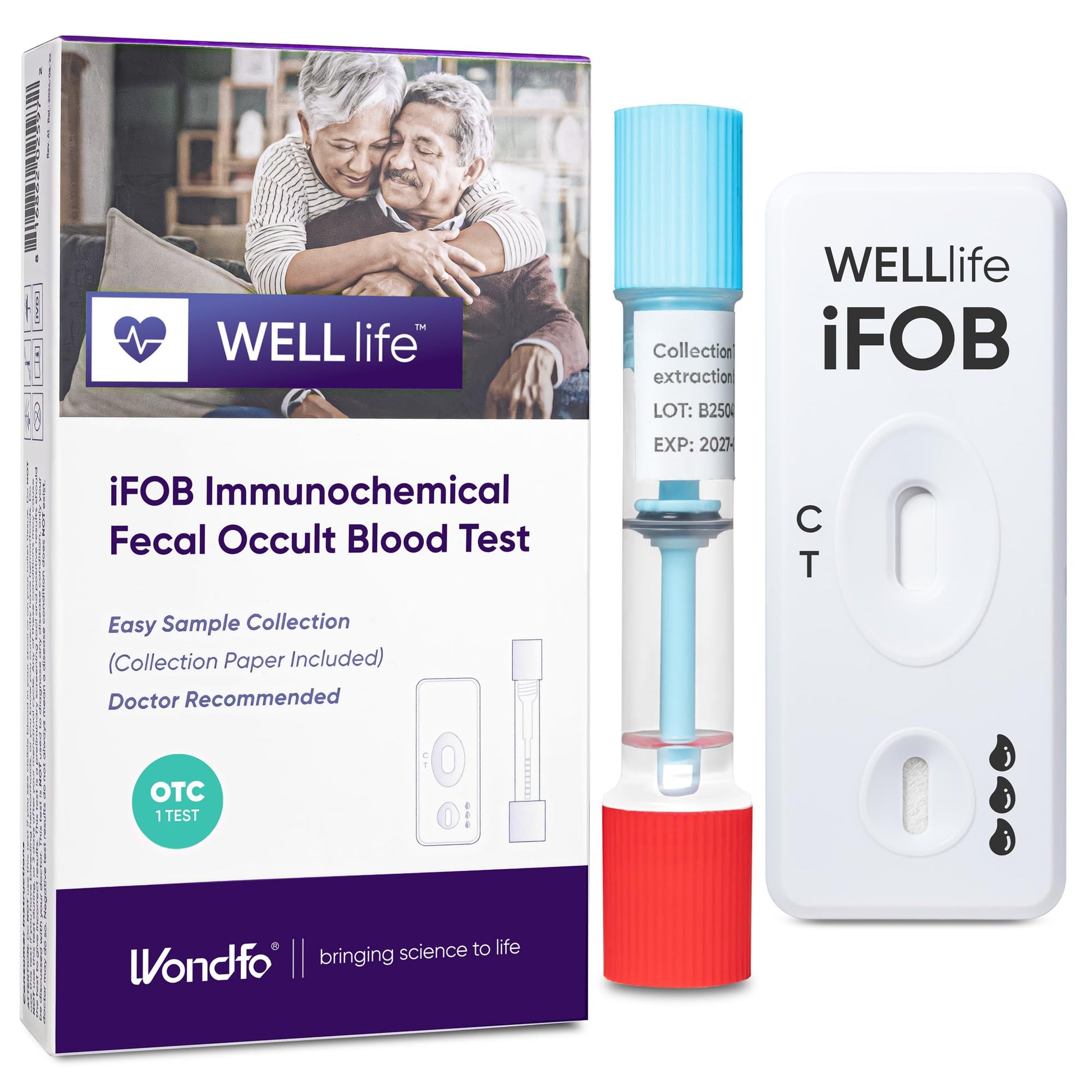 WELLlife iFOB Immunochemical Fecal Occult Blood Test, Colon Screening Test Kit Stool Test at Home Easy to Use, 1 Test Detect Hidden Blood in 10 Minutes FOB Test for Home WELL LIFEAu supplements