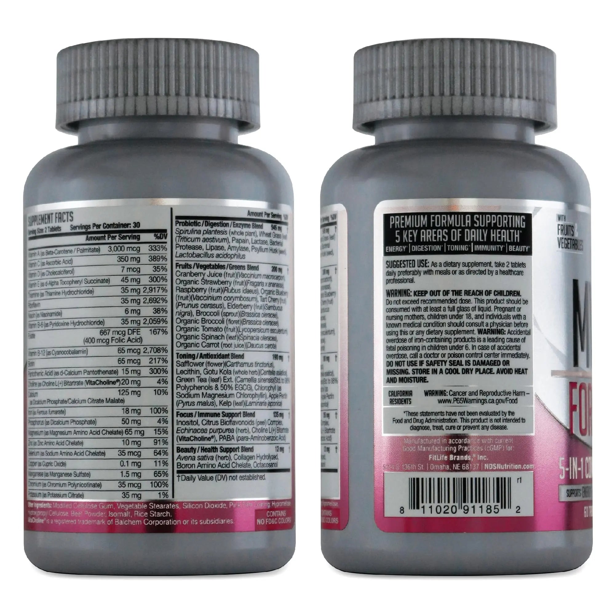 FitLife Brands Women's Nutrition MV360, 5-in-1 Complete Multivitamin with Essential Vitamins for Energy, Digestion, Toning, Immune Support FitLife BrandsAu supplements