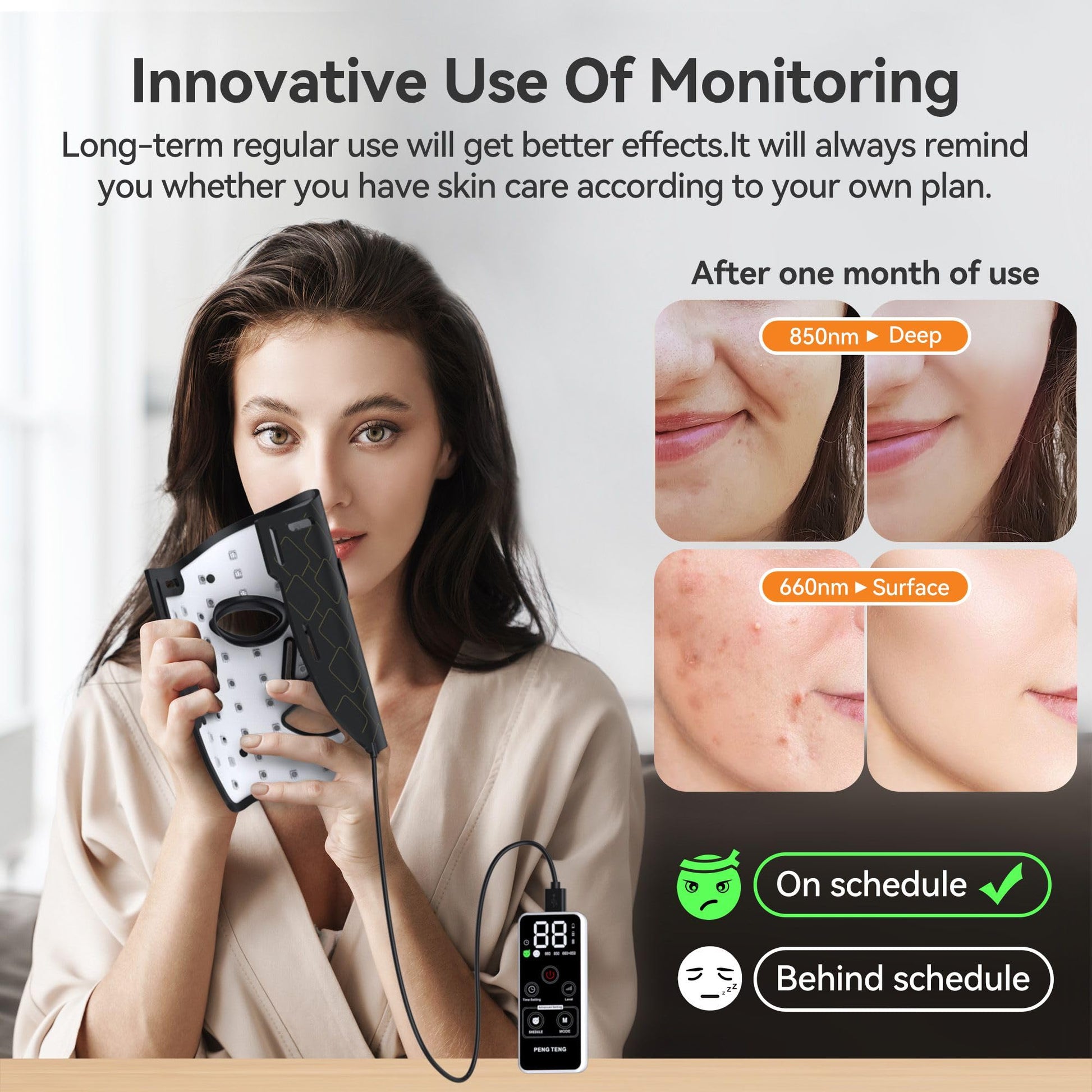 Peng Teng Red Light Therapy for Face, 660NM and 850NM,Innovative use of Monitoring,red Light Therapy Masks PengTengAu supplements