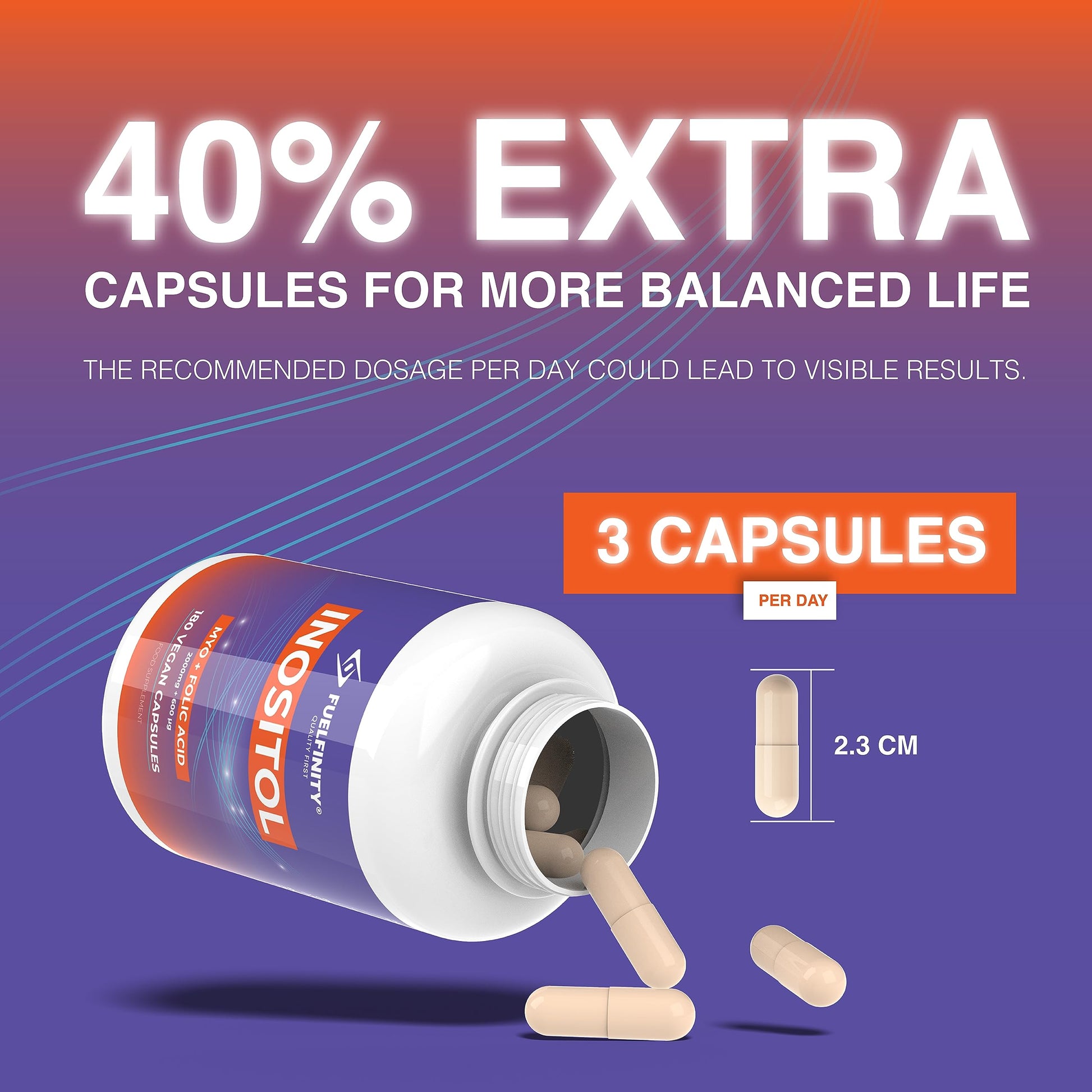 Myo-Inositol & Folic Acid | 2000mg Inositol | 180 Capsules | PCOS and Fertility Supplement FuelFinityUS supplements