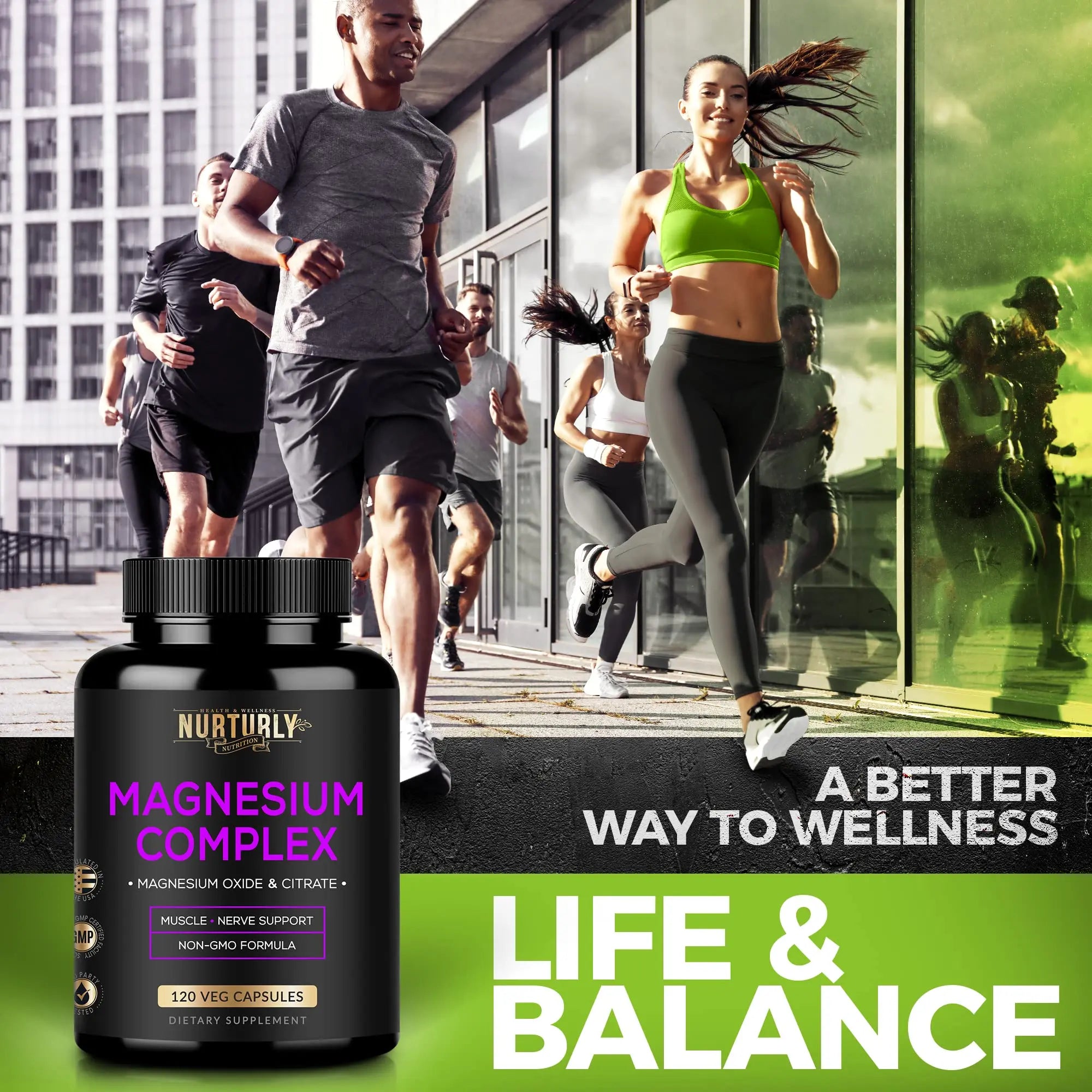 Magnesium Citrate & Oxide 500mg Complex Supplement - High Absorption Maximum Strength - Helps Support Bone Density and Strength, Muscles, Energy and Sleep - 120 Vegan Capsules NURTURLYnz supplements