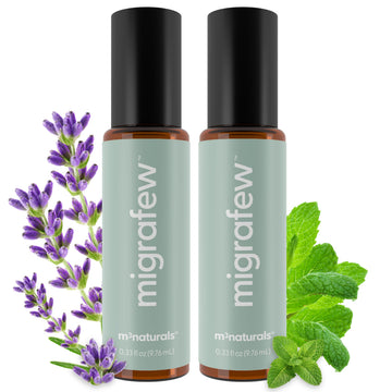 MigraFew Aromatherapy Migraine Roll On | Compact Headache Relief with Cooling Metal Roller for Head Tension and Pressure, Made with Peppermint, Spearmint and Lavender Essential Oils (Pack of 2) by M3 M3 NaturalsAu supplements