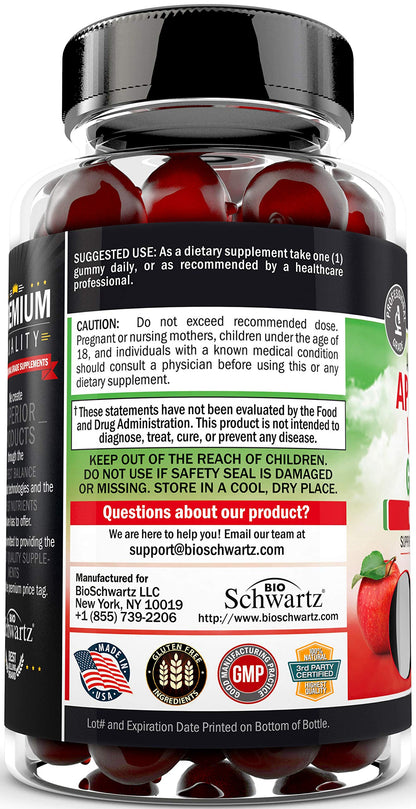 Apple Cider Vinegar Gummies for Weight Loss - ACV Gummies with The Mother BioSchwartzUS supplements