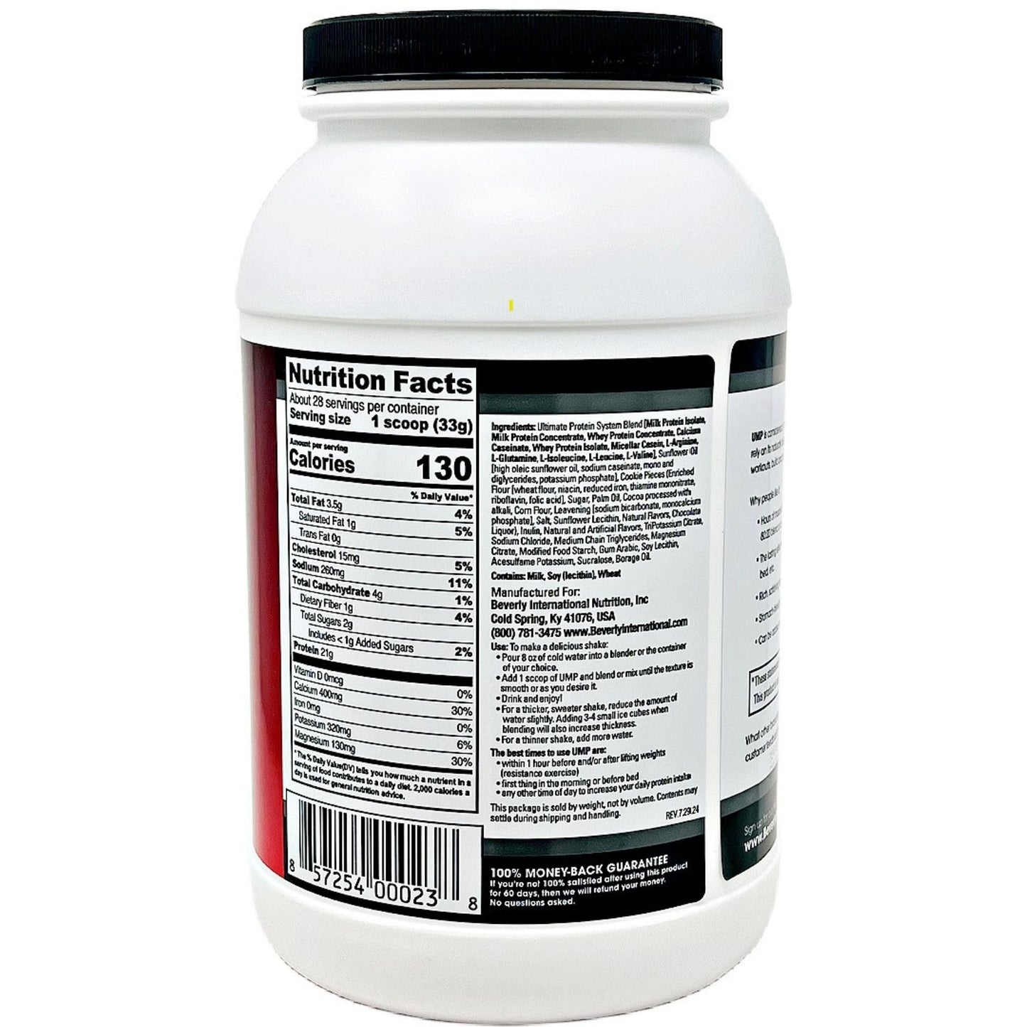 Beverly International UMP Protein Powder, Cookies & Cream. Unique Whey-Casein Ratio Builds Lean Muscle. Easy to Digest. No Bloat. (32.8 oz) 2lb .8 oz Beverly InternationalUS supplements