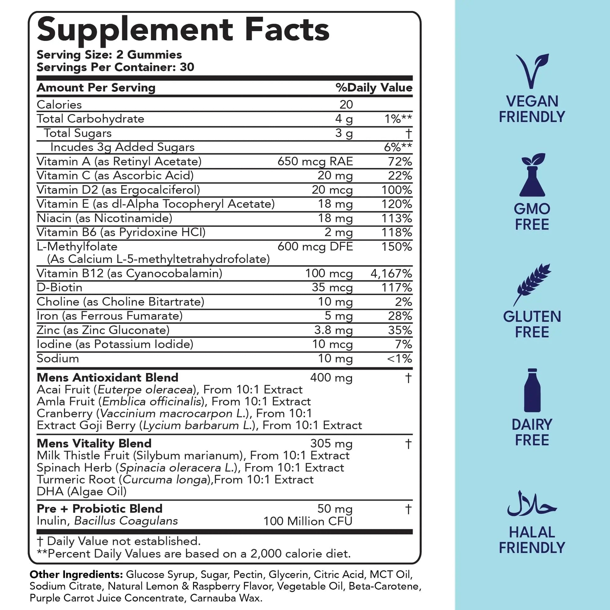 Sakoon nutrition Men's Multivitamin Gummies with Probiotics and Prebiotics, Adult Multivitamin A, C, D, E, B & More Sakoon nutritionAu supplements
